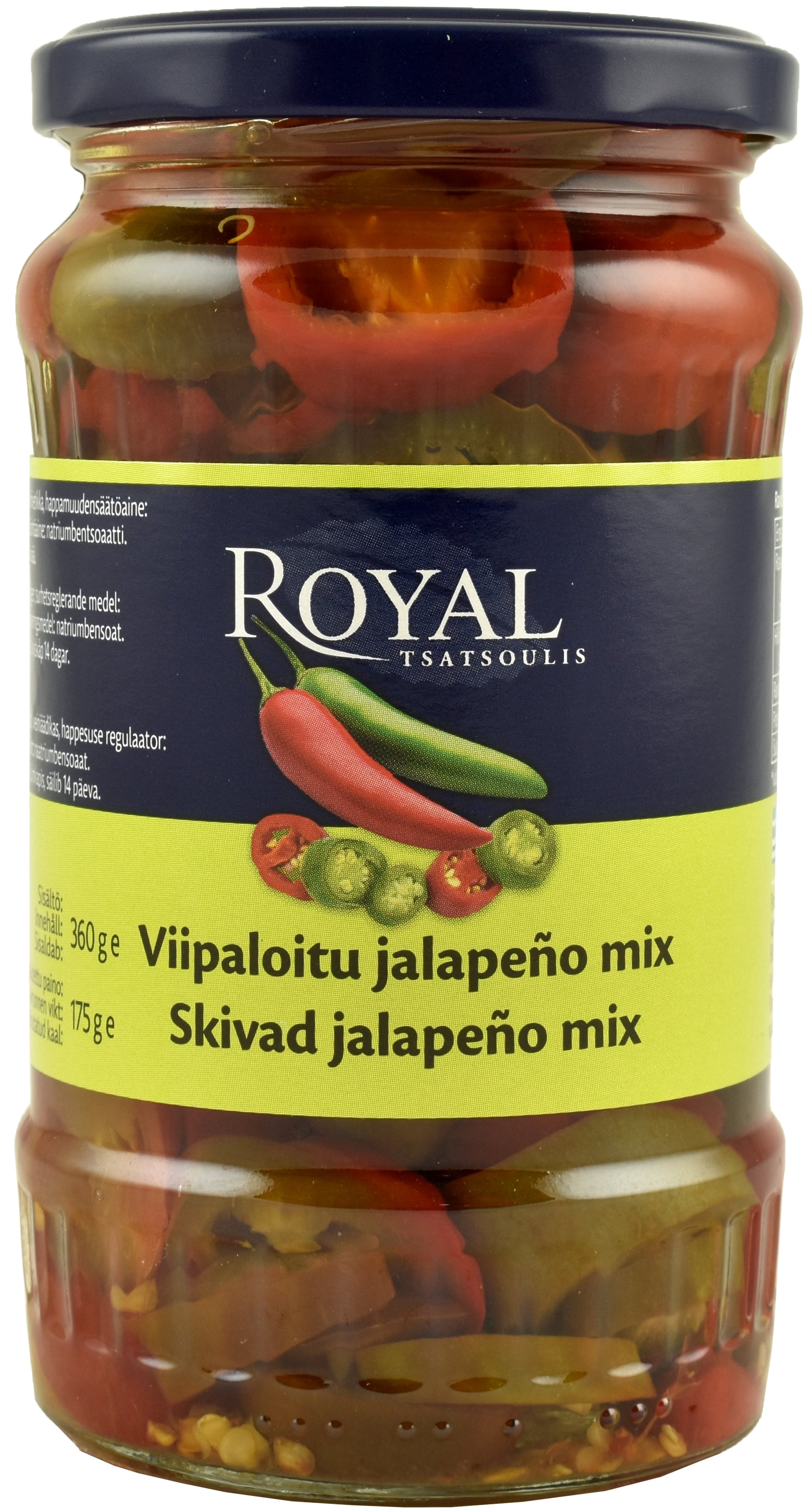 Royal 360/175g viipaloitu vihreä ja punainen jalapeno mix