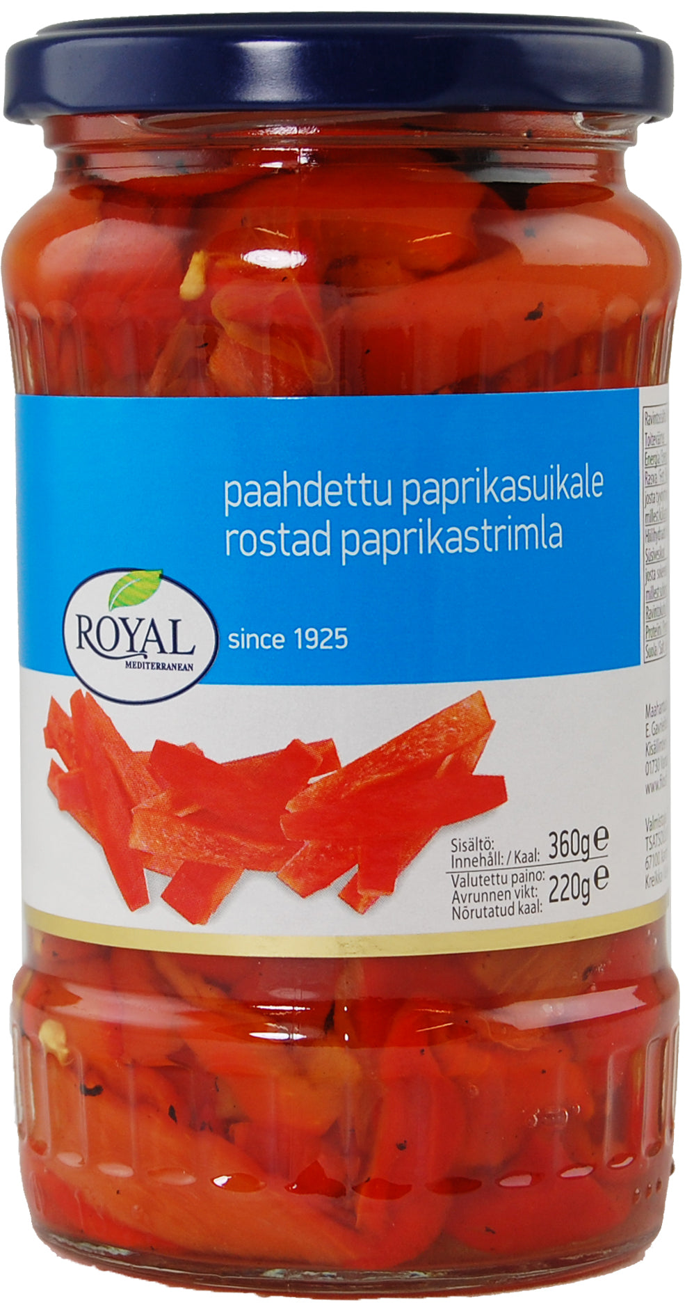 Royal 360/220g punainen paahdettu paprikasuikale