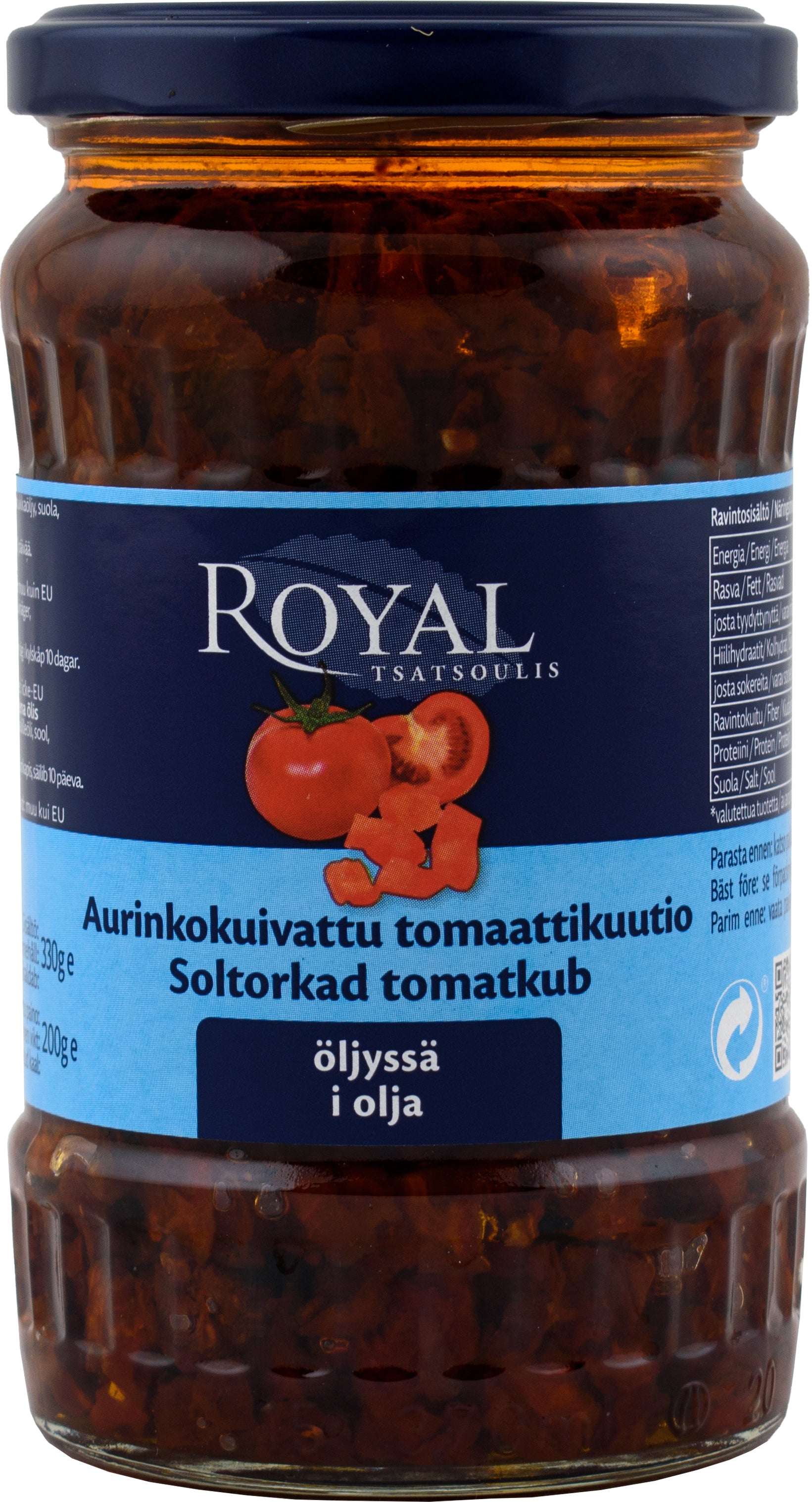 Royal 330/200g aurinkokuivattu tomaattikuutio öljyssä