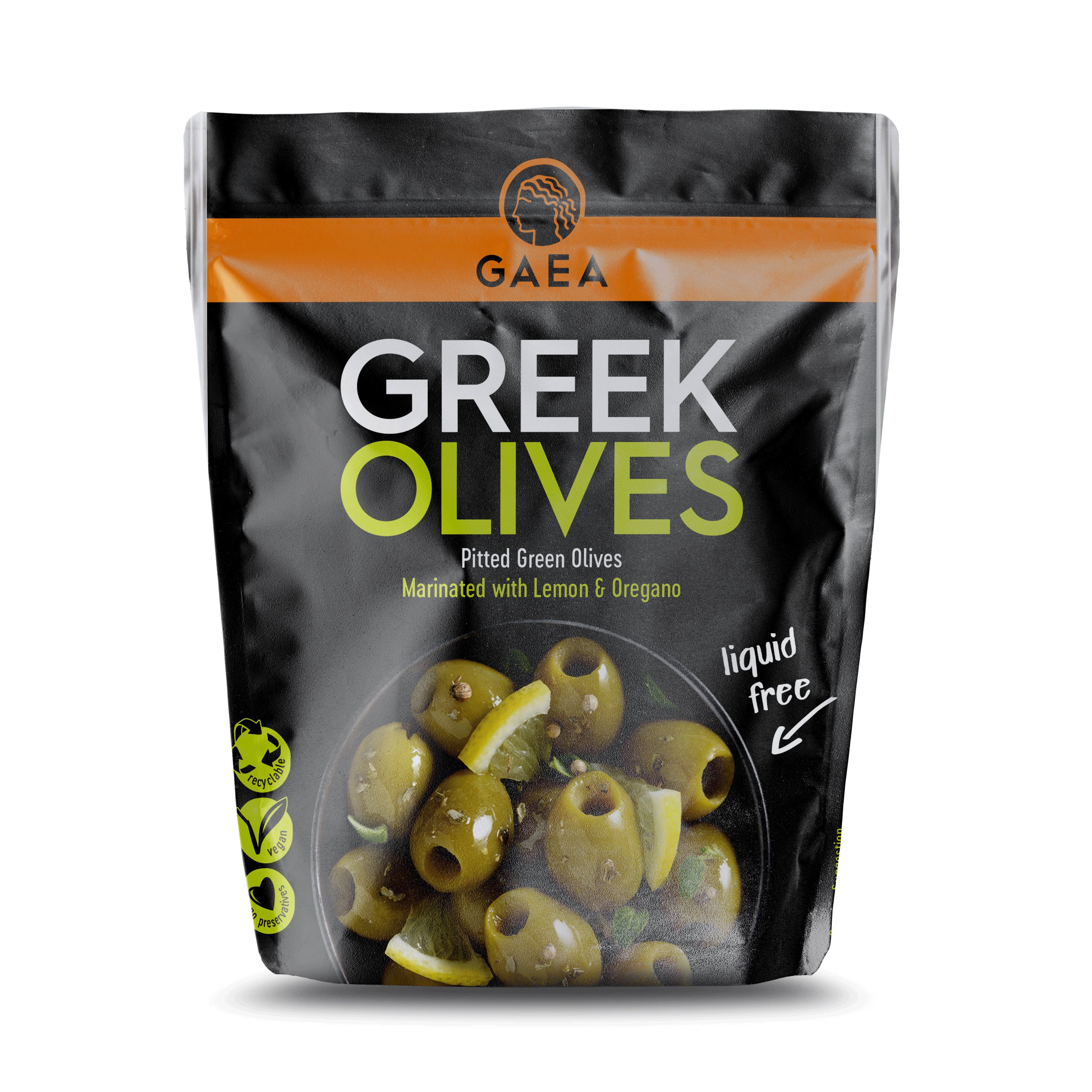 Gaea Vihreä oliivi kivetön marinoitu 150g