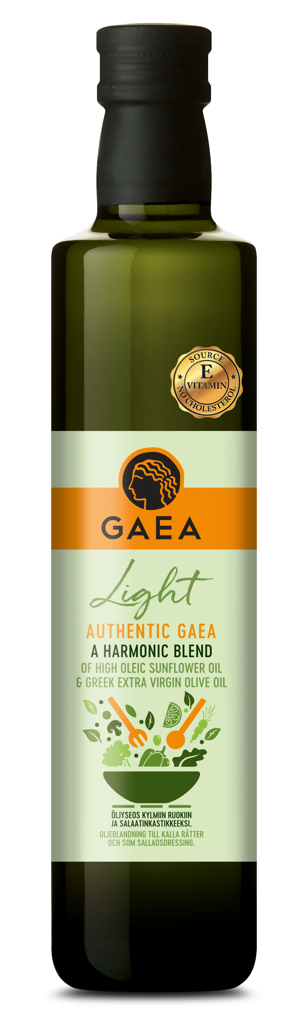 Gaea Light auringonkukkaöljyn et oliiviöljyn seos ruoanlaittoon 500ml