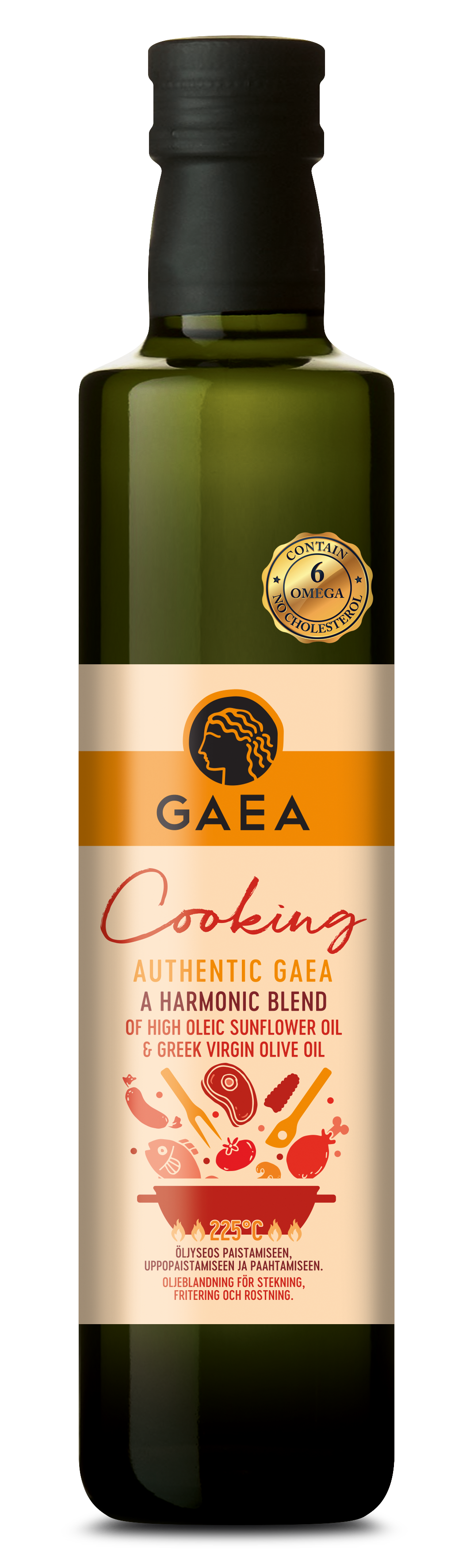 Gaea Cooking auringonkukkaöljyn et oliiviöljyn seos paistamiseen 500ml