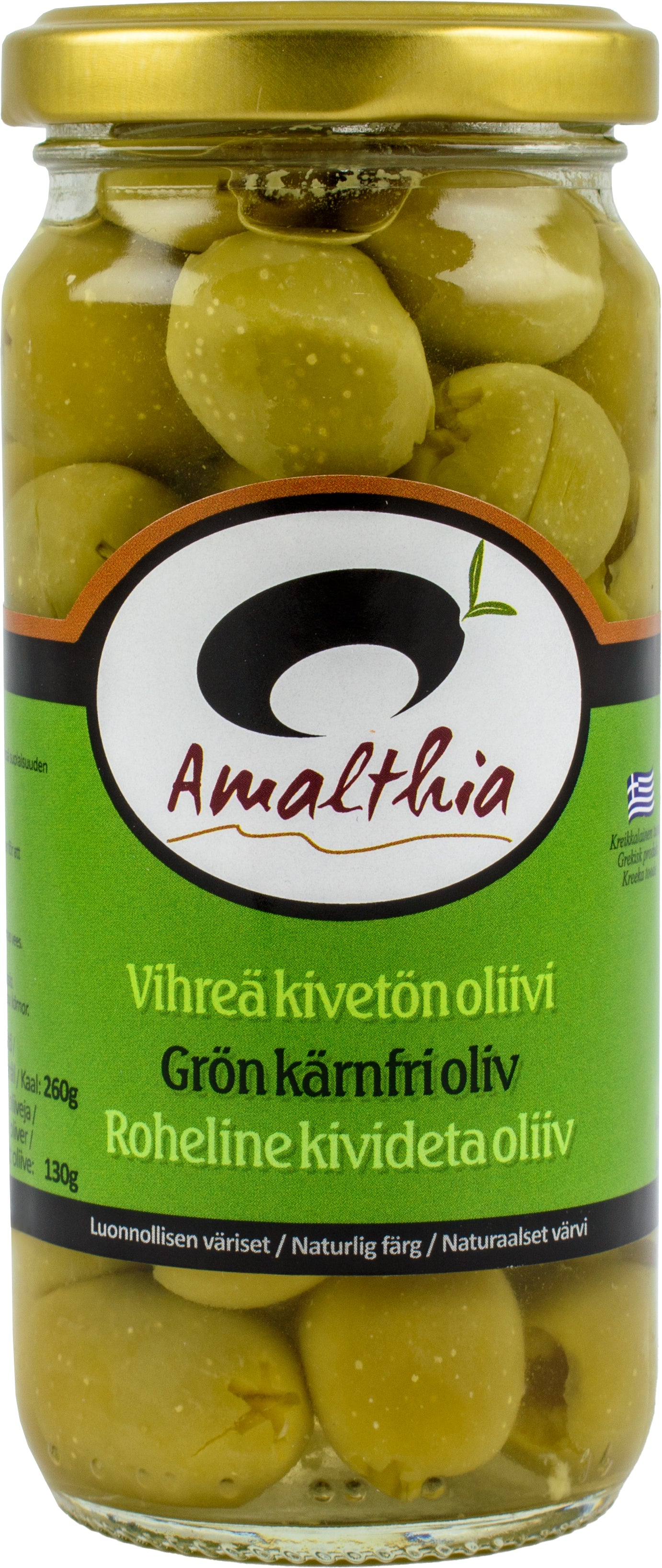 Amalthia 260/130g vihreä kivetön oliivi