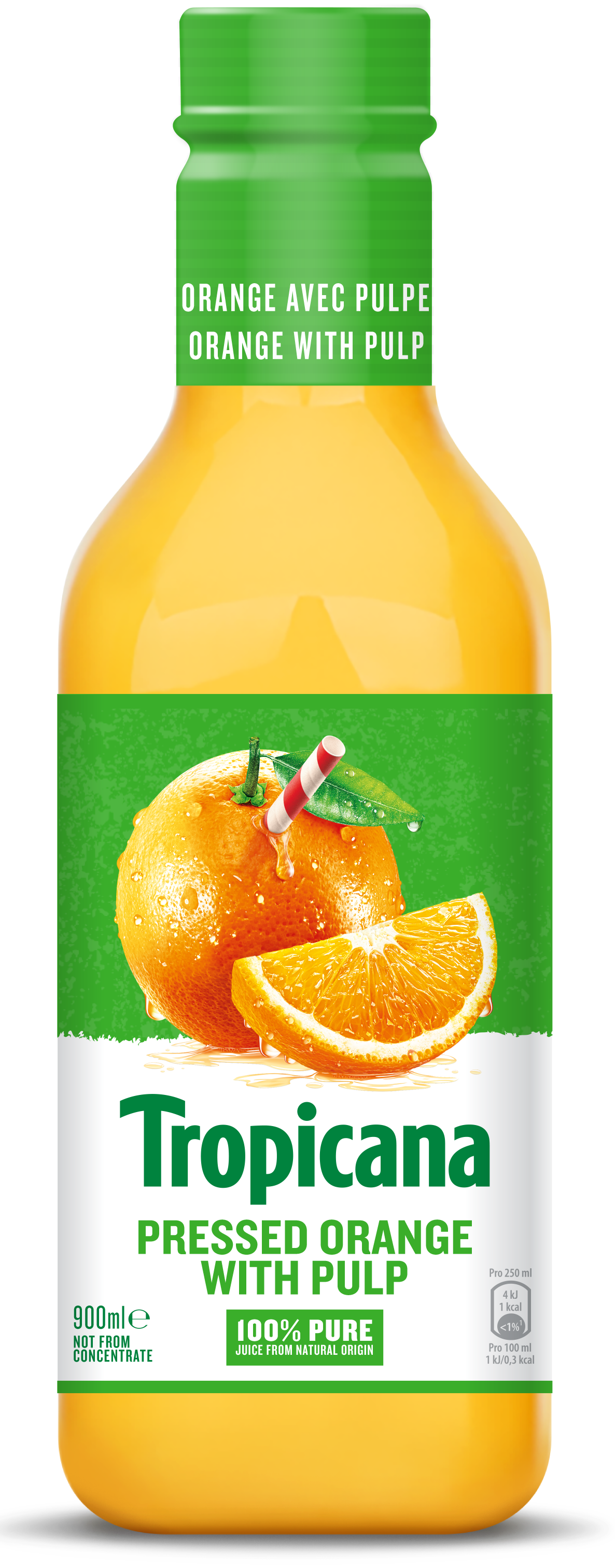 Tropicana pressed orange juice with pulp appelsiinitäysmehu hedelmälihalla 0,9l
