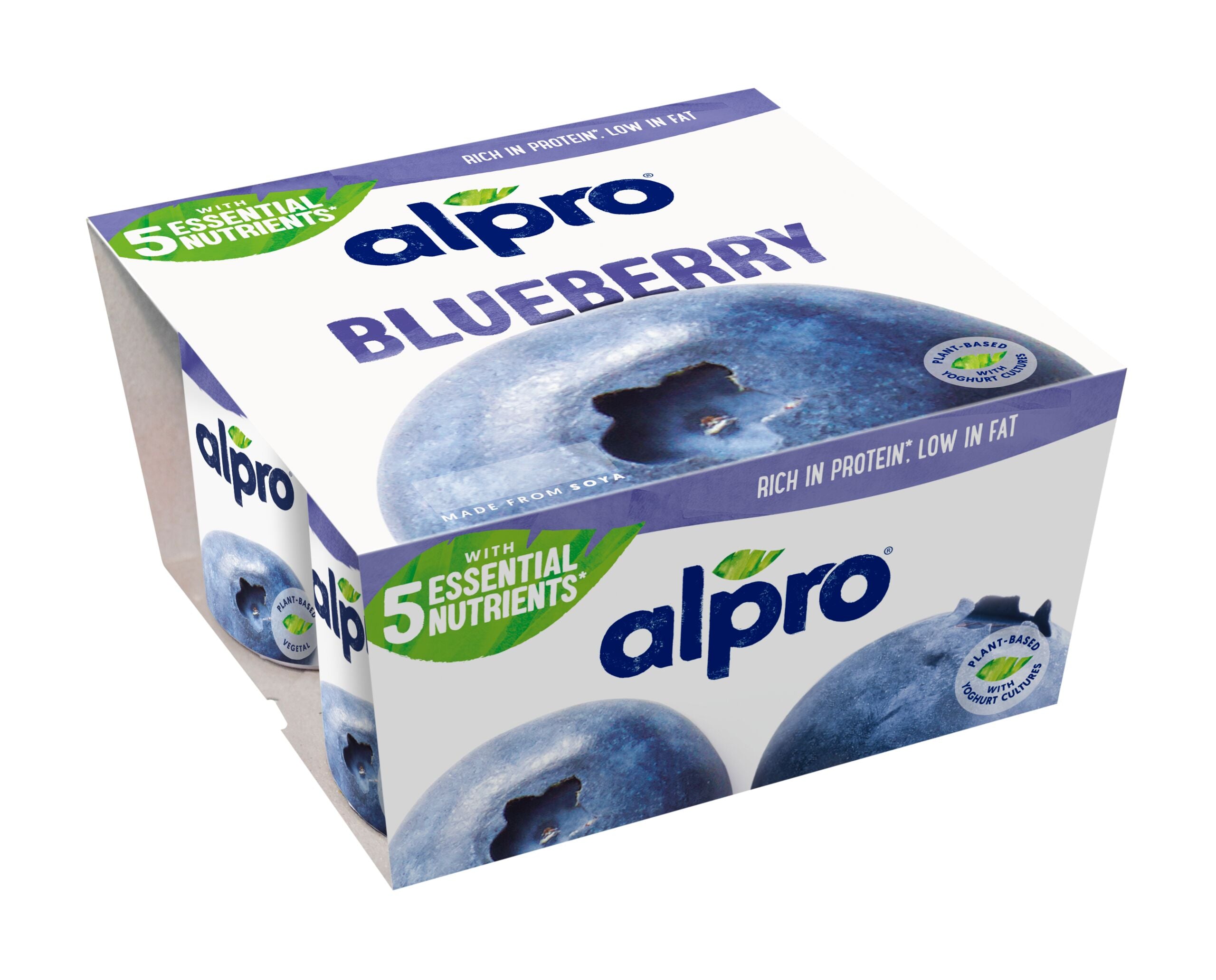 Alpro Hapatettu soijavalmiste, mustikka 4x125g