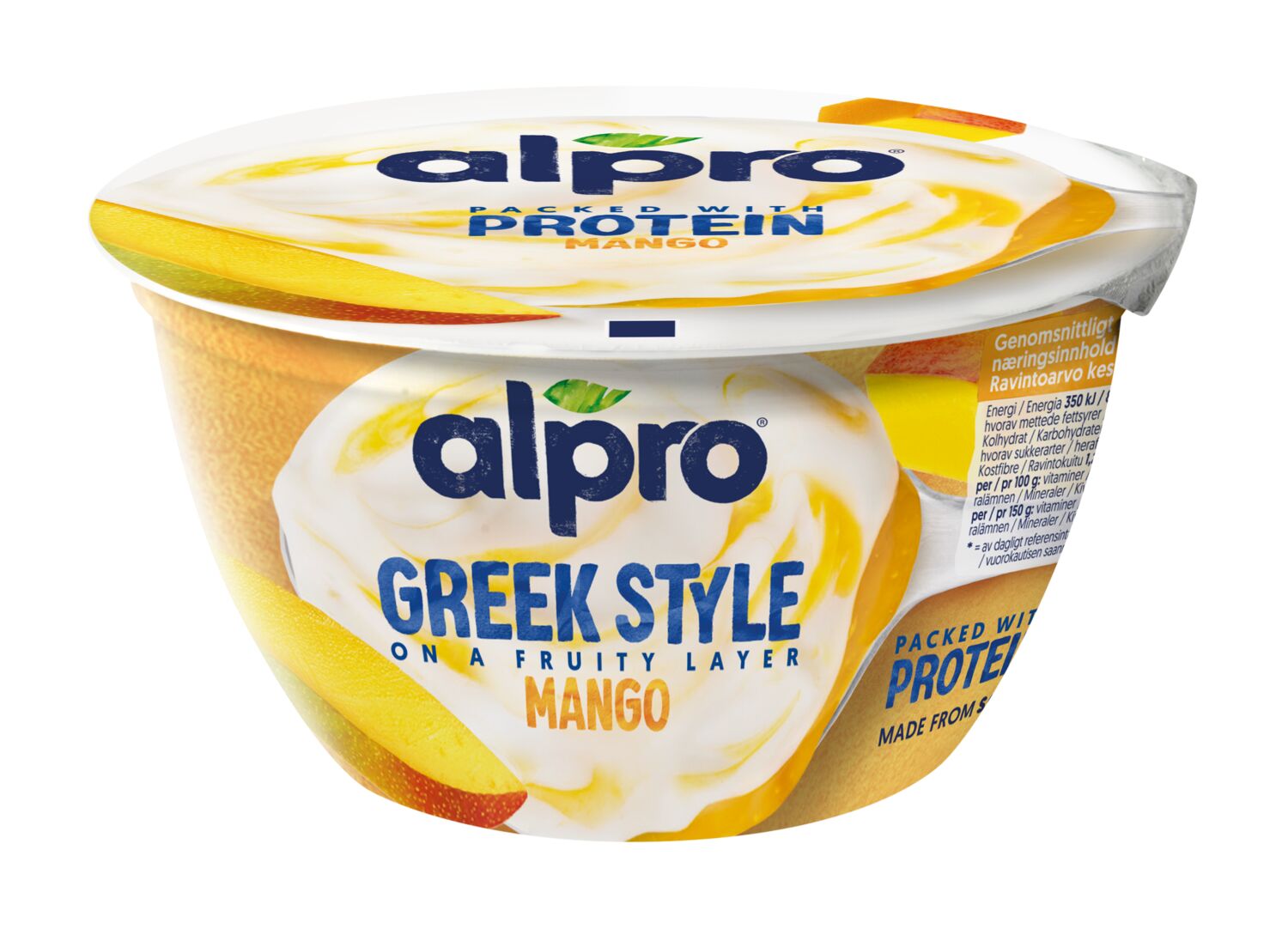 Alpro Hapatettu soijavalmiste à la grecque, mangue 150g