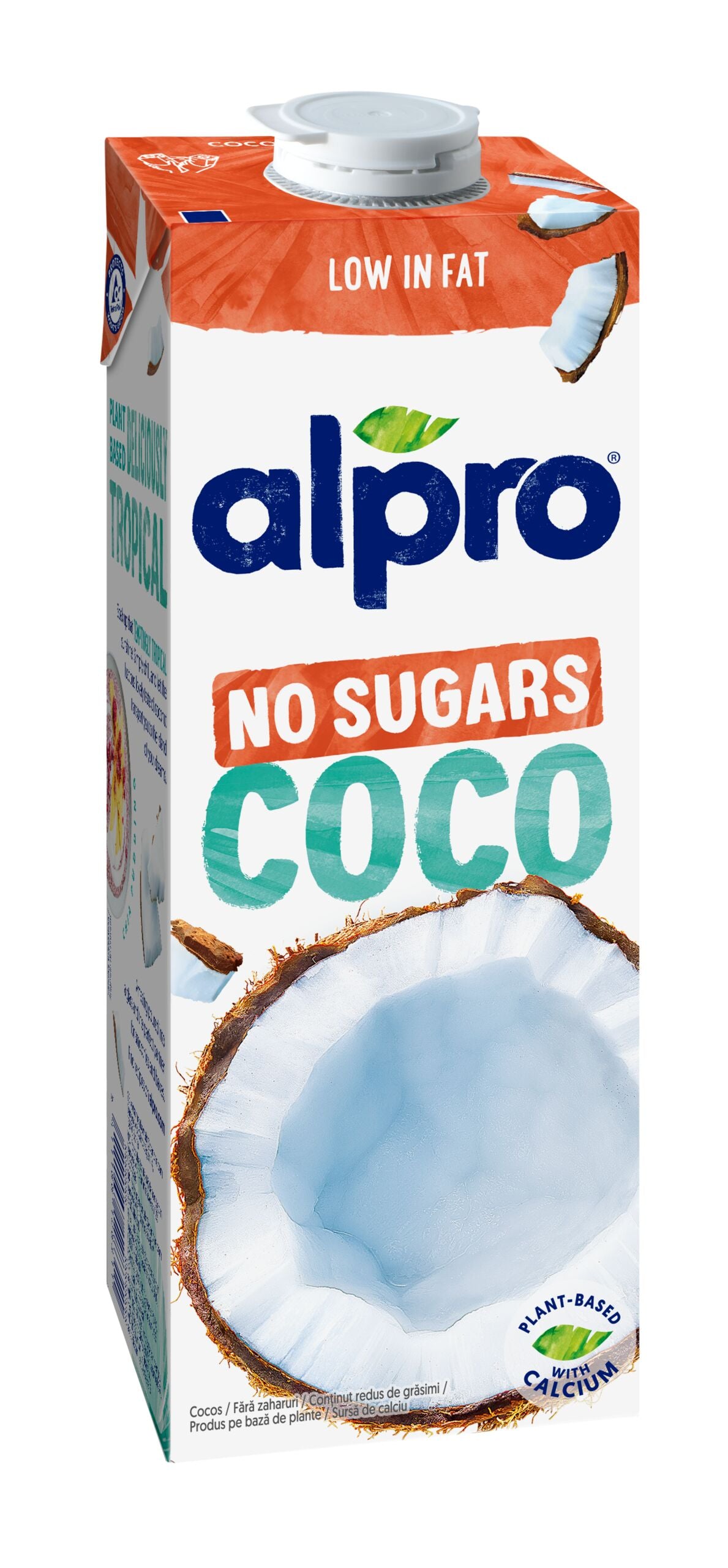 Alpro No Sugars Kookosjuoma, ilman sokereita 1L