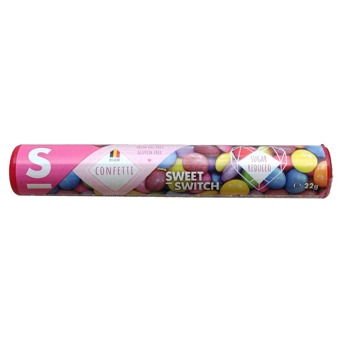 Sweet-Switch Confetti kuorrutettu maitosuklaarae sokeria vähennetty, makeutettu makeutusaineilla 22g