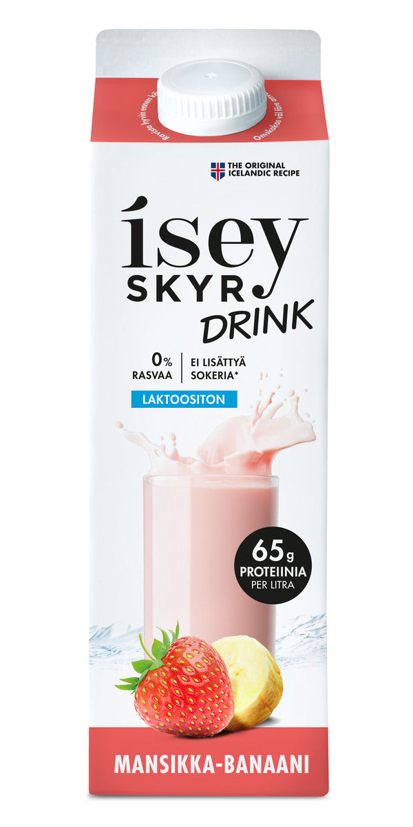Isey Skyr Mansikka-banaani juoma laktoositon maitovalmiste 1l