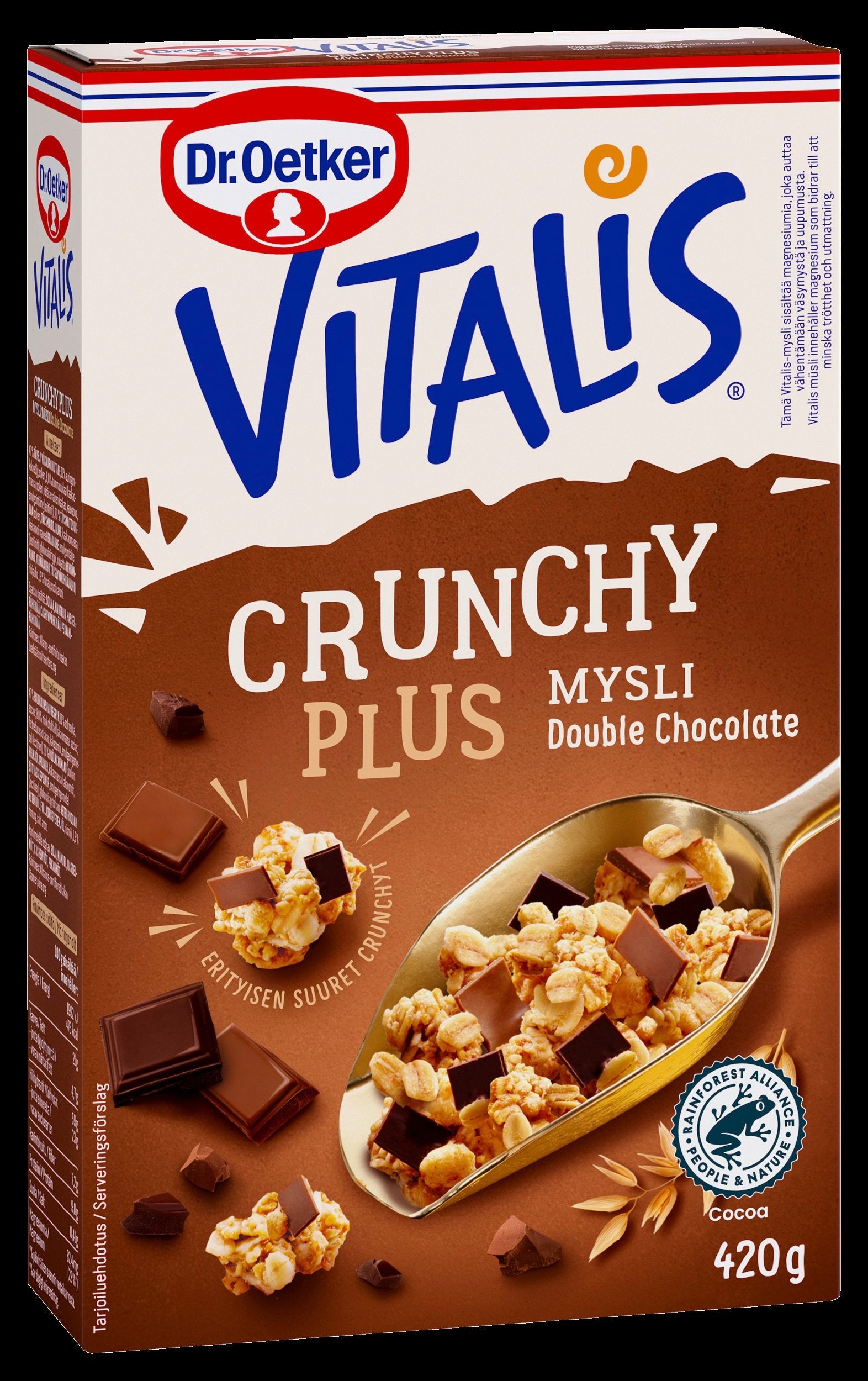 Dr. Oetker Vitalis Crunchy Plus Double Chocolate mysli 420g