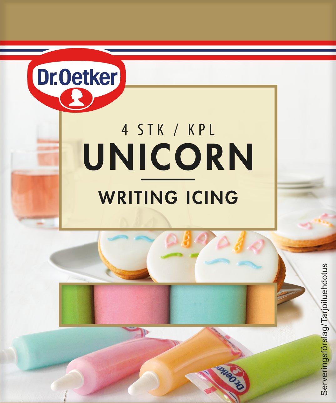 Glaçage d'écriture Licorne Dr. Oetker 4 kpl 76 g -koristelugeelit