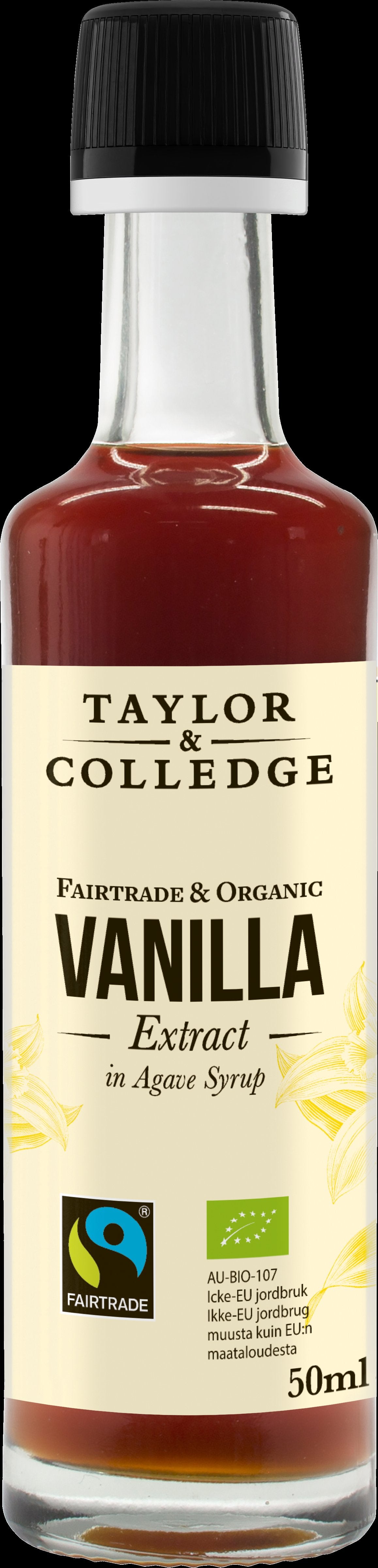 Taylor&amp;Colledge Extrait de Vanille Luomu -vaniljauute agavesiirapissa 50ml