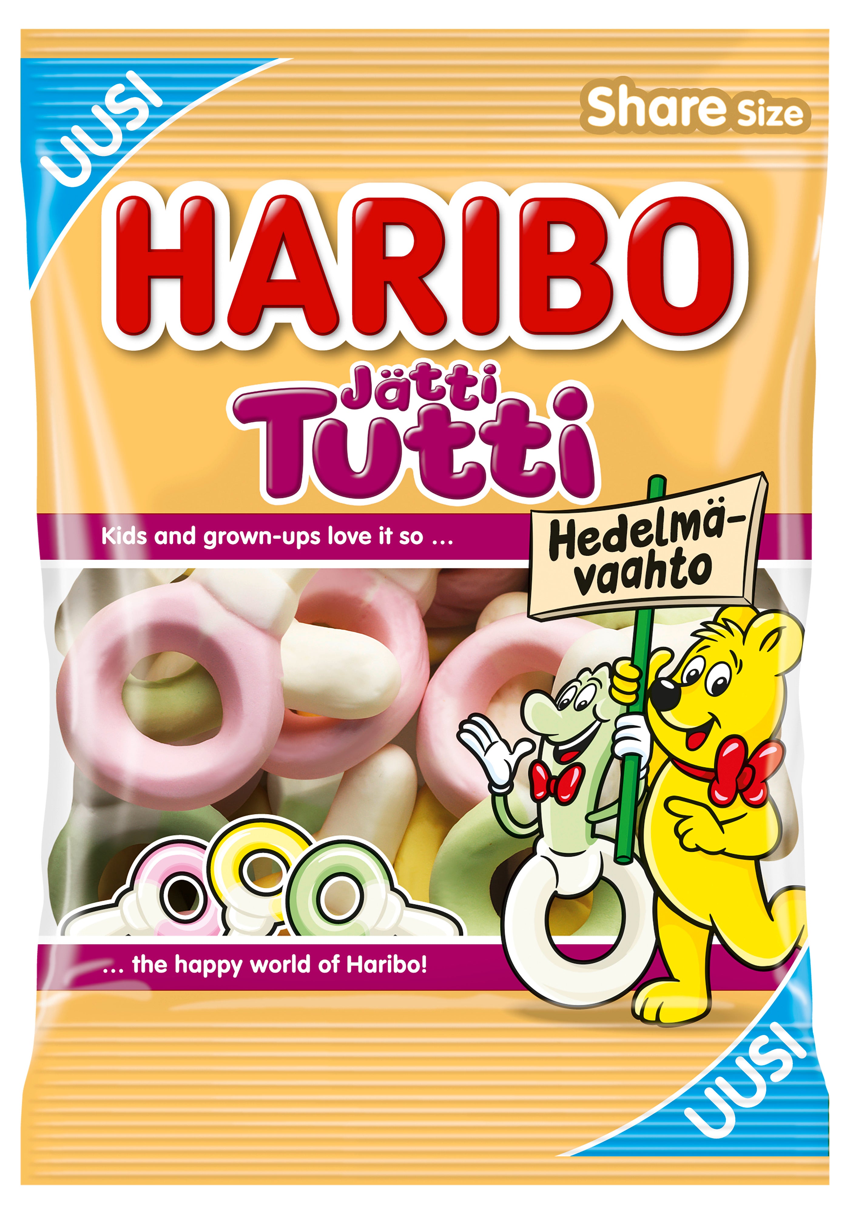 HARIBO Jättitutti Hedelmävaahto 120g karkkipussi