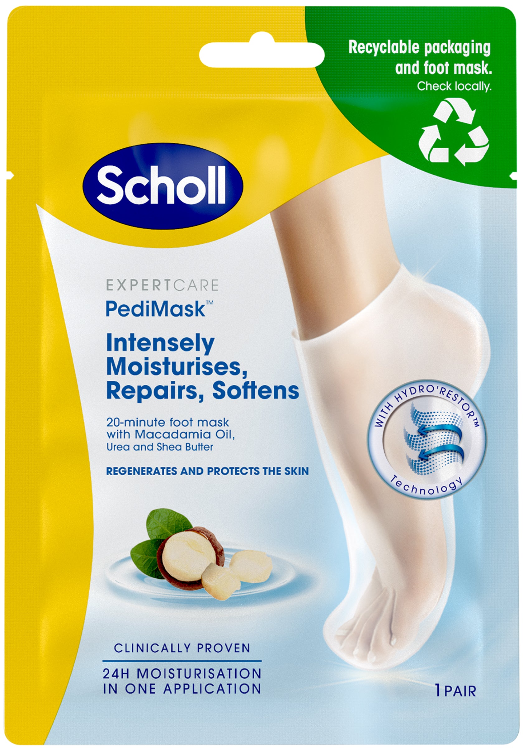 Scholl Pedi kosteuttava jalkanaamio