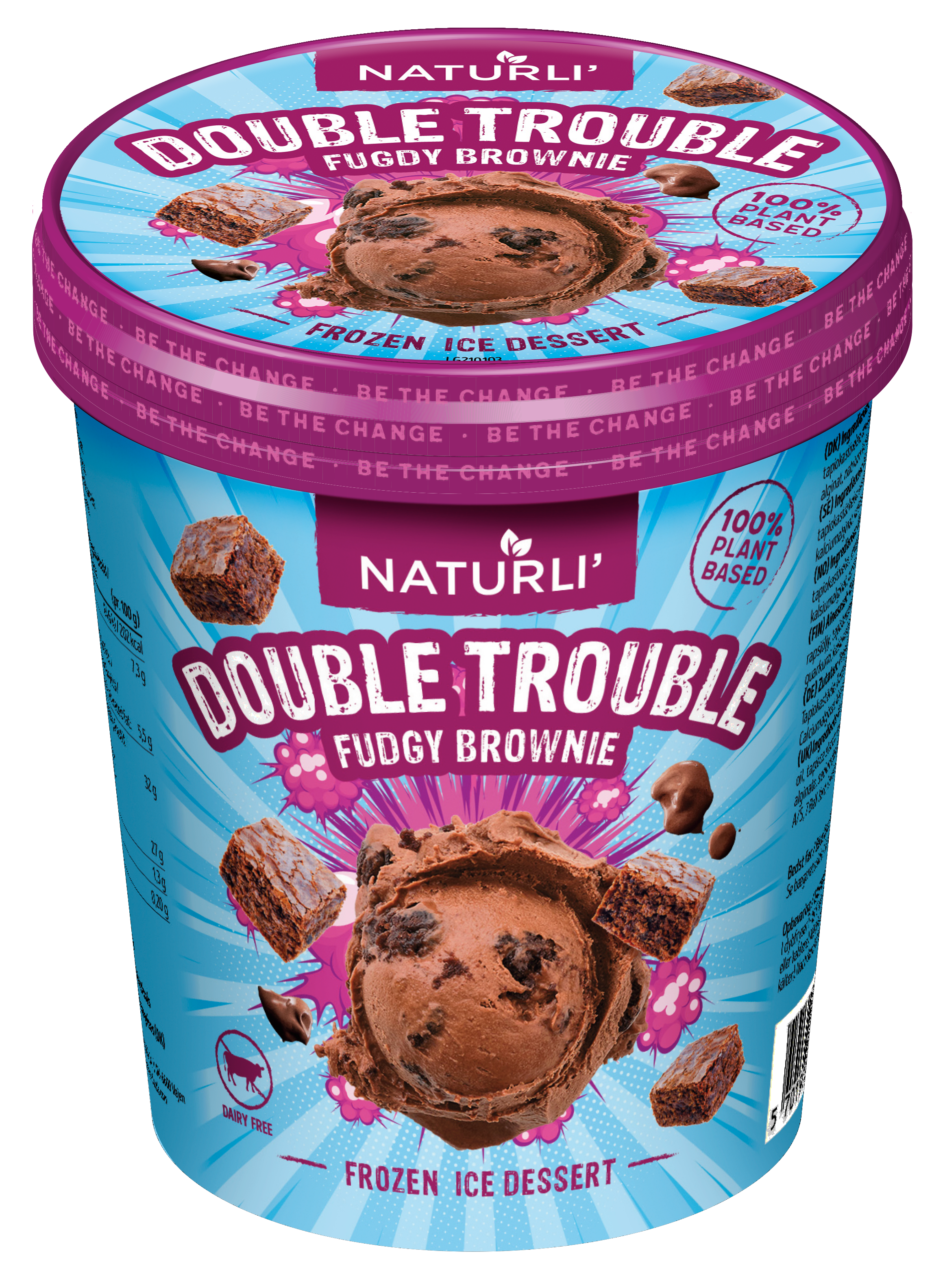 Naturli' double trouble fudgy brownie vegaaninen jäätelö 480ml/320g