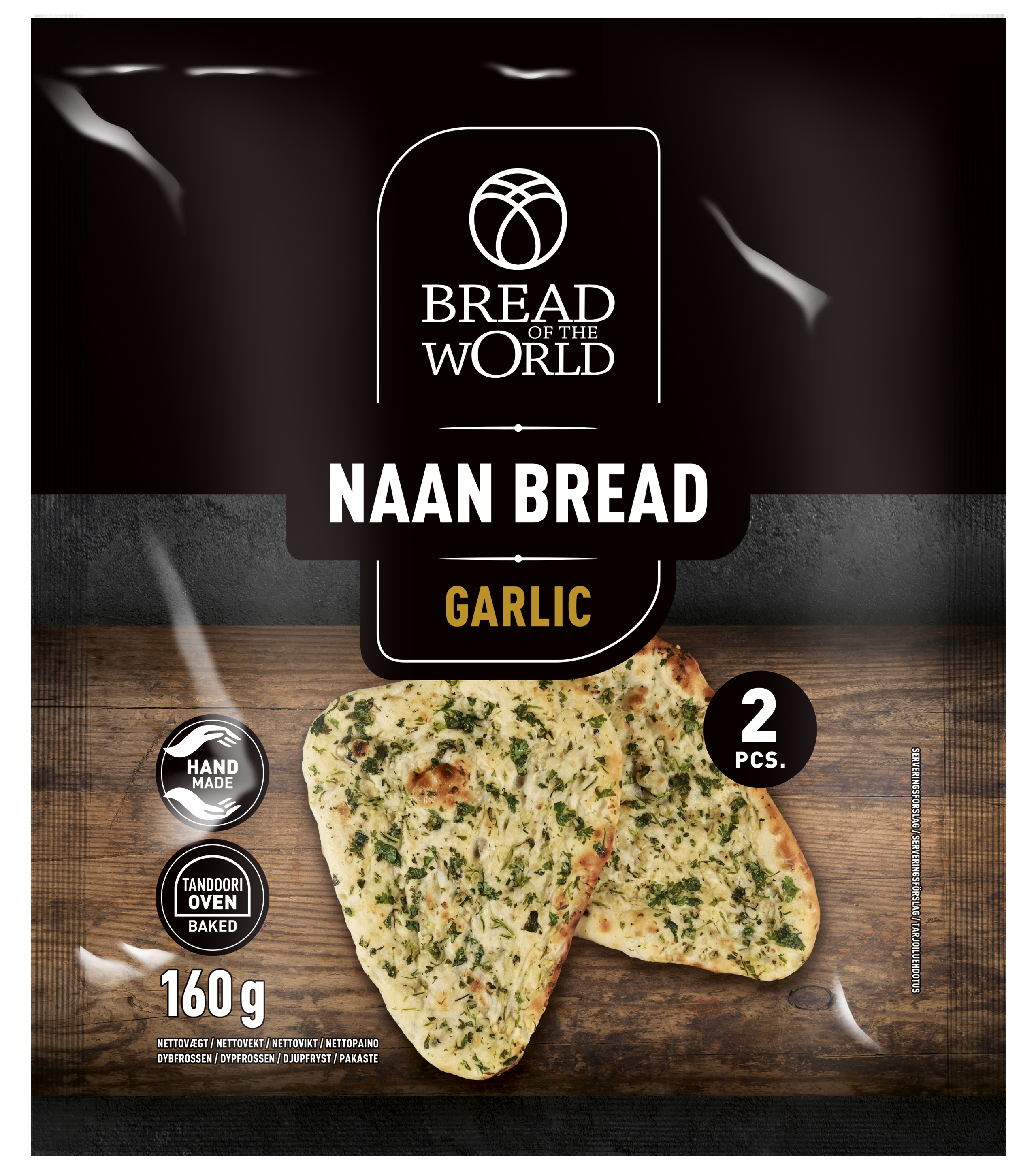 Pain Naan à l'ail 2psc 160g pakaste