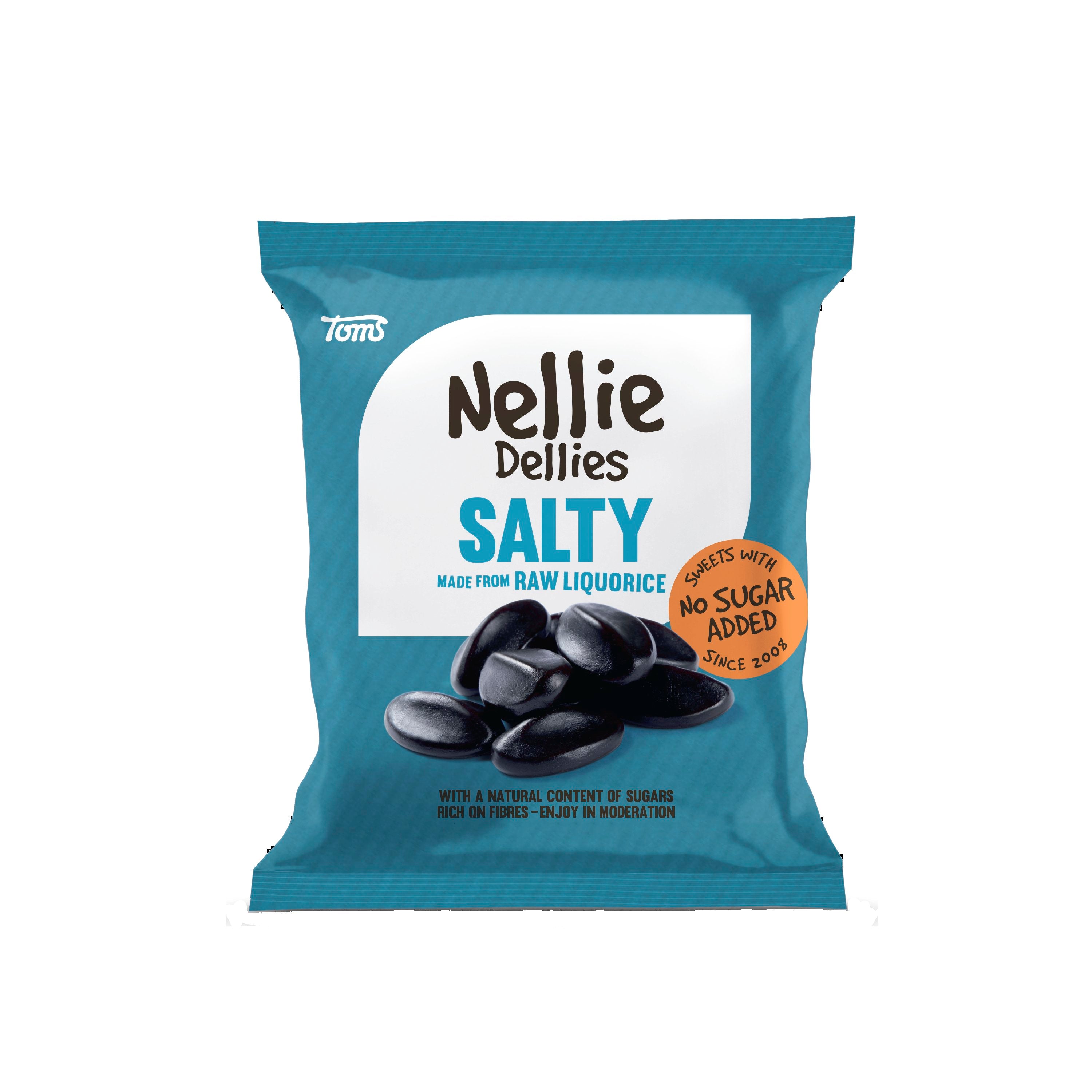 Toms Nellie Dellies Salty Liquorice stevialla makeutettu salmiakkimakeinen 90g