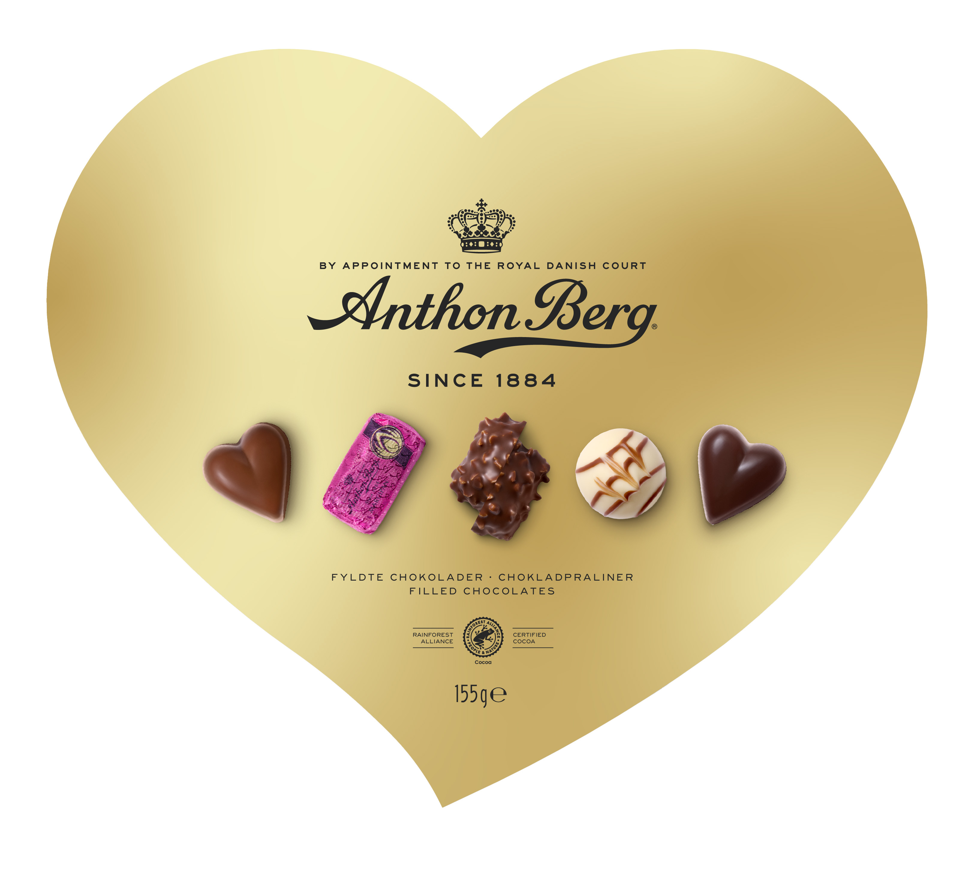 Anthon Berg Kultainen sydänrasia RA suklaakonvehtilajitelma 155g