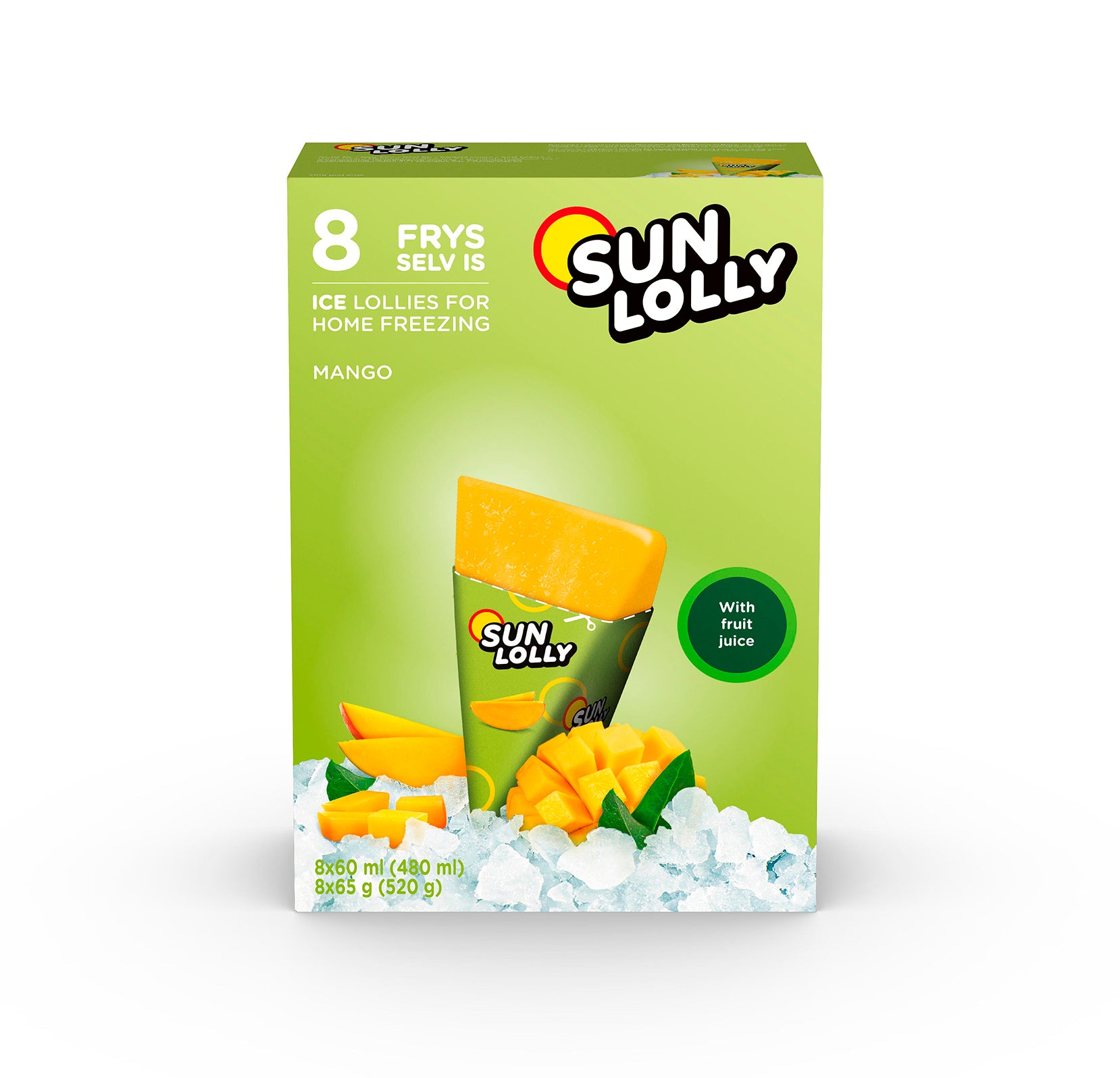 Sun Lolly 8x60ml/65g Pakasta itse mehujää Mango