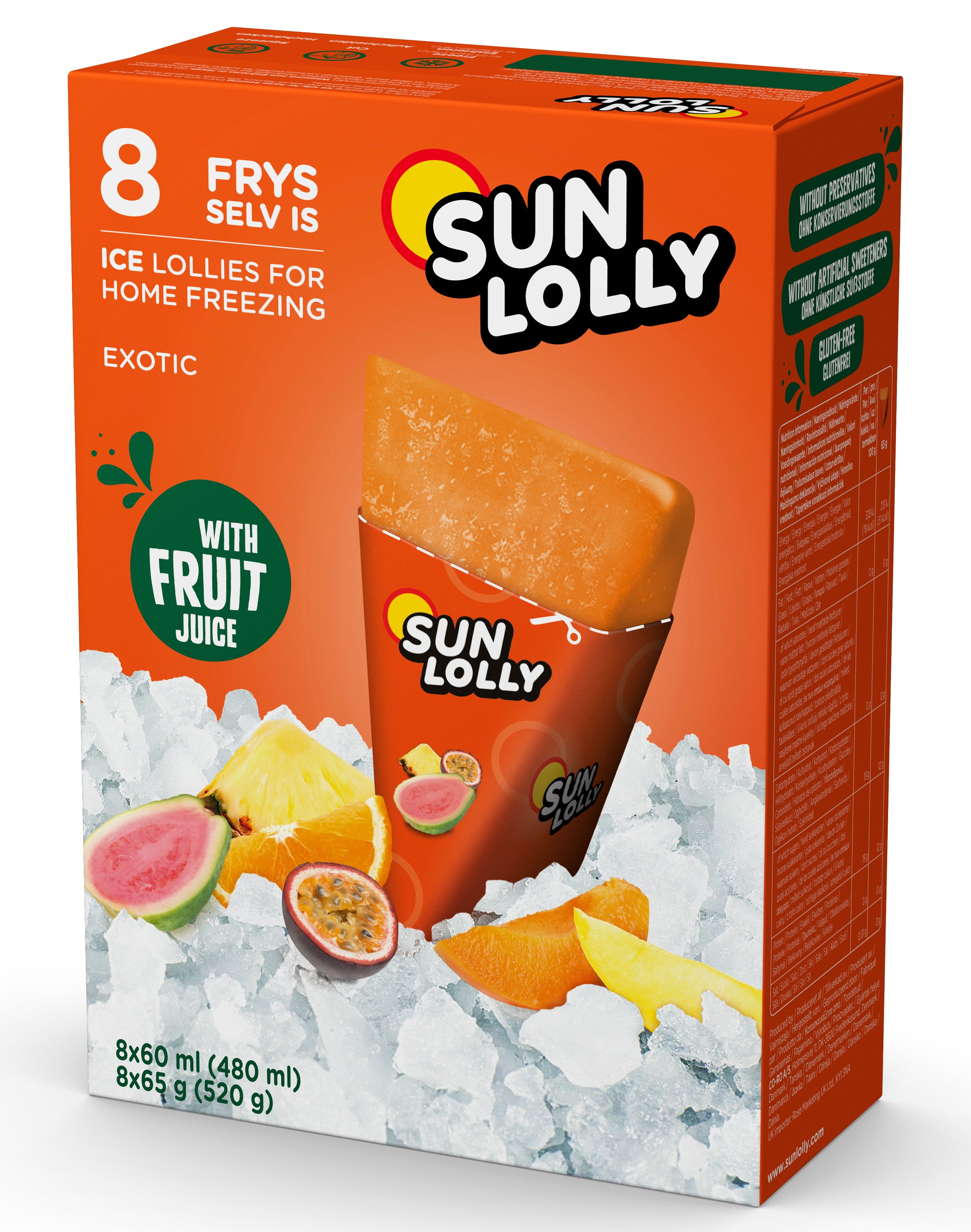 Sun Lolly Exotic Kotona jäädytettävä mehujää 8x60ml/65g