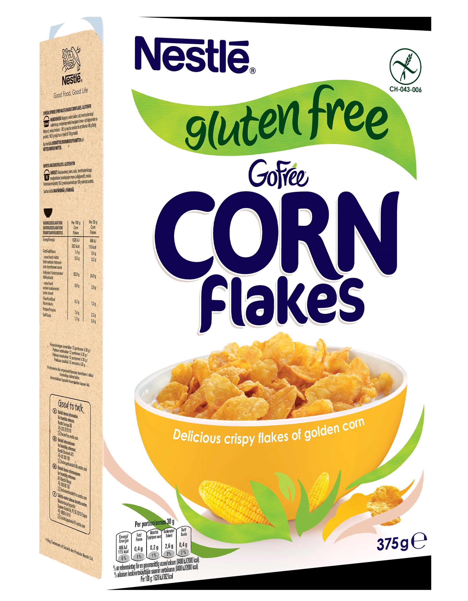 Nestlé GoFree 375g gluteenittomia maissihiutaleita