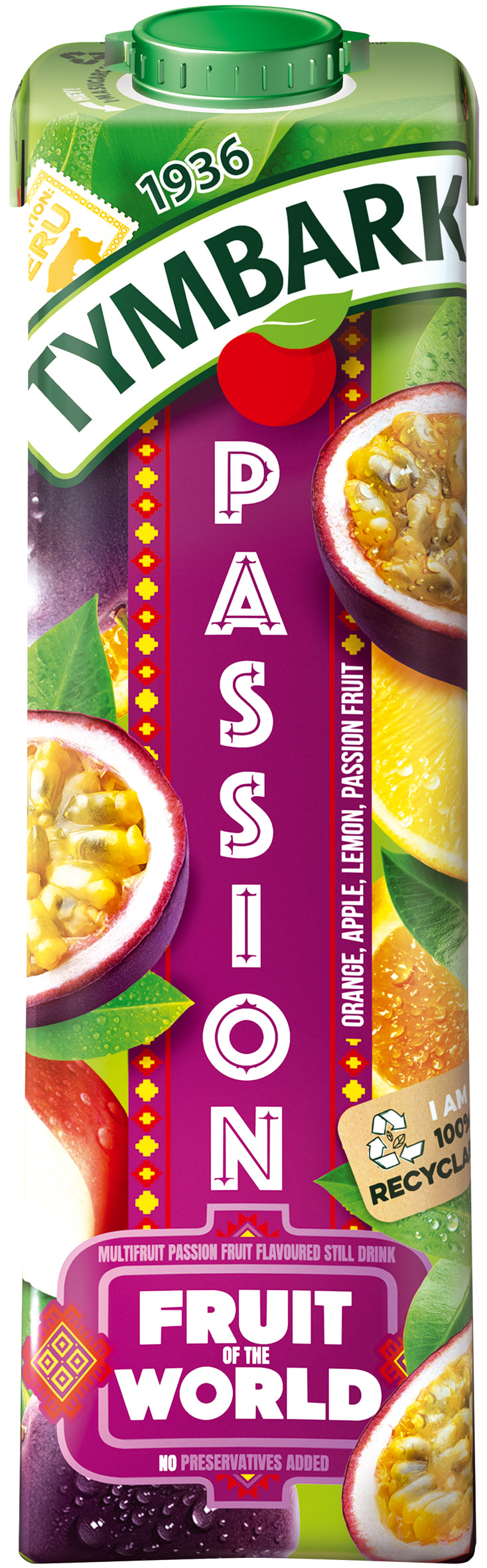 Tymbark maailman hedelmät passionhedelmä-appelsiini-sitruunamehujuoma 1L