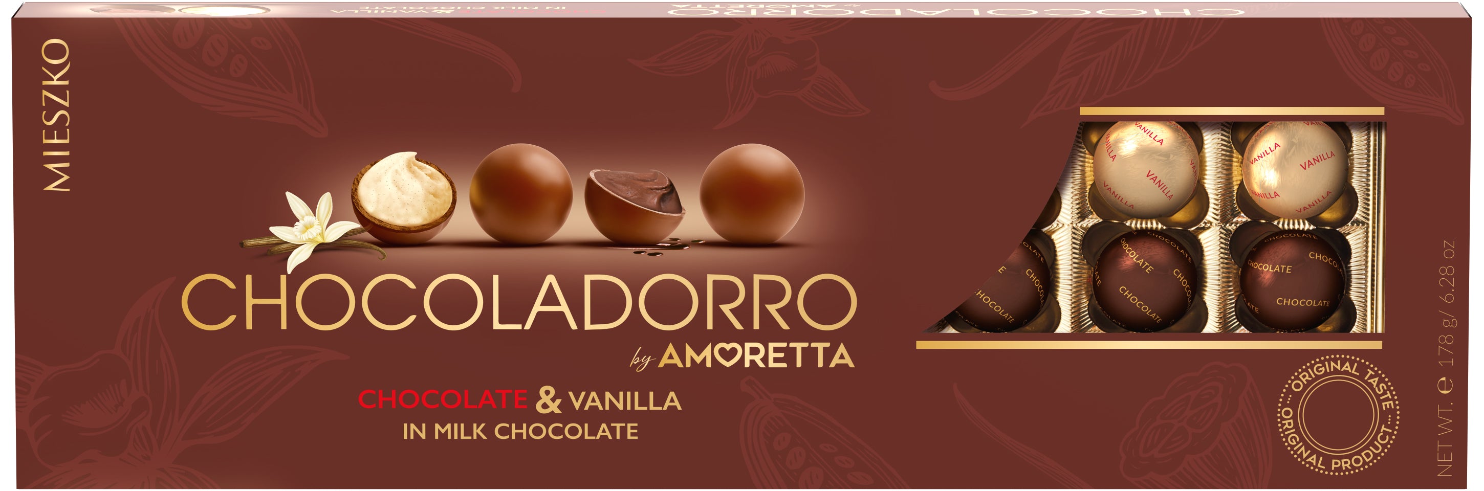 Mieszko Chocoladorro Chocolate&vanilla täytesuklaakonvehteja 178 g