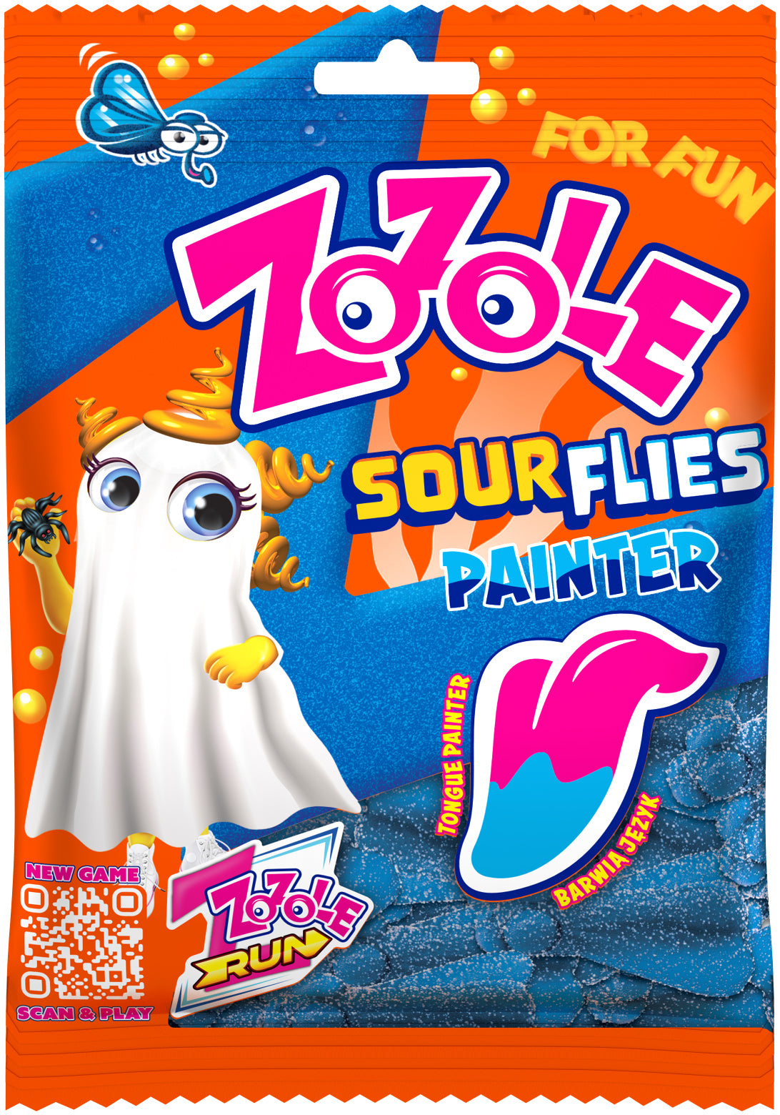 Mieszko Zozole Halloween Sour flies painter blue kirpeitä vadelman makuisia makeisia 75 g