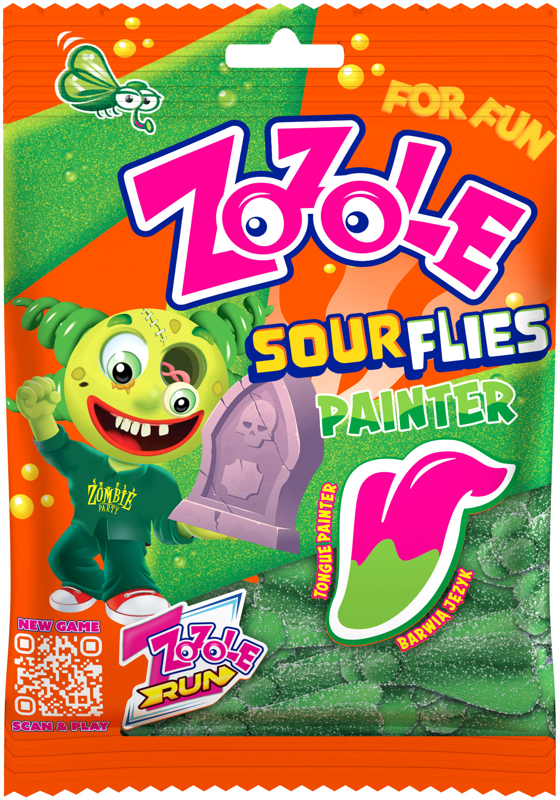 Mieszko Zozole Halloween Sour flies painter green kirpeitä vesimelonin makuisia makeisia 75 g
