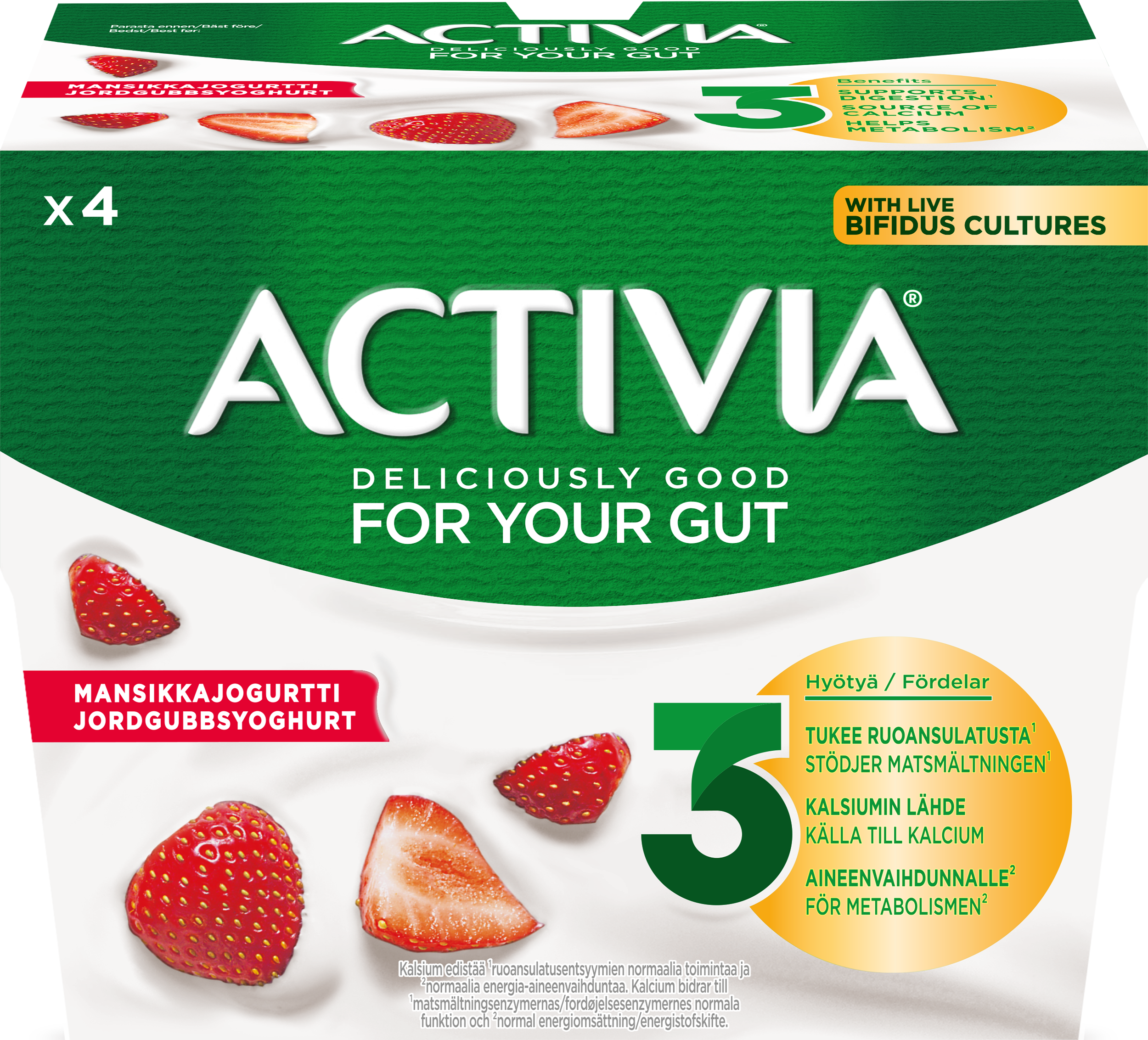 Danone Activia Mansikkajogurtti 4x125g