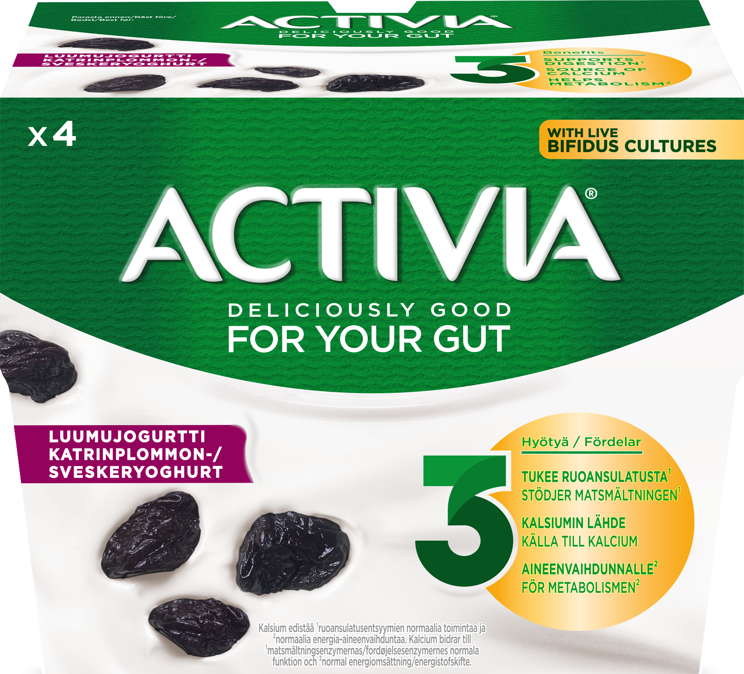 Danone Activia Luumujogurtti 4x125g