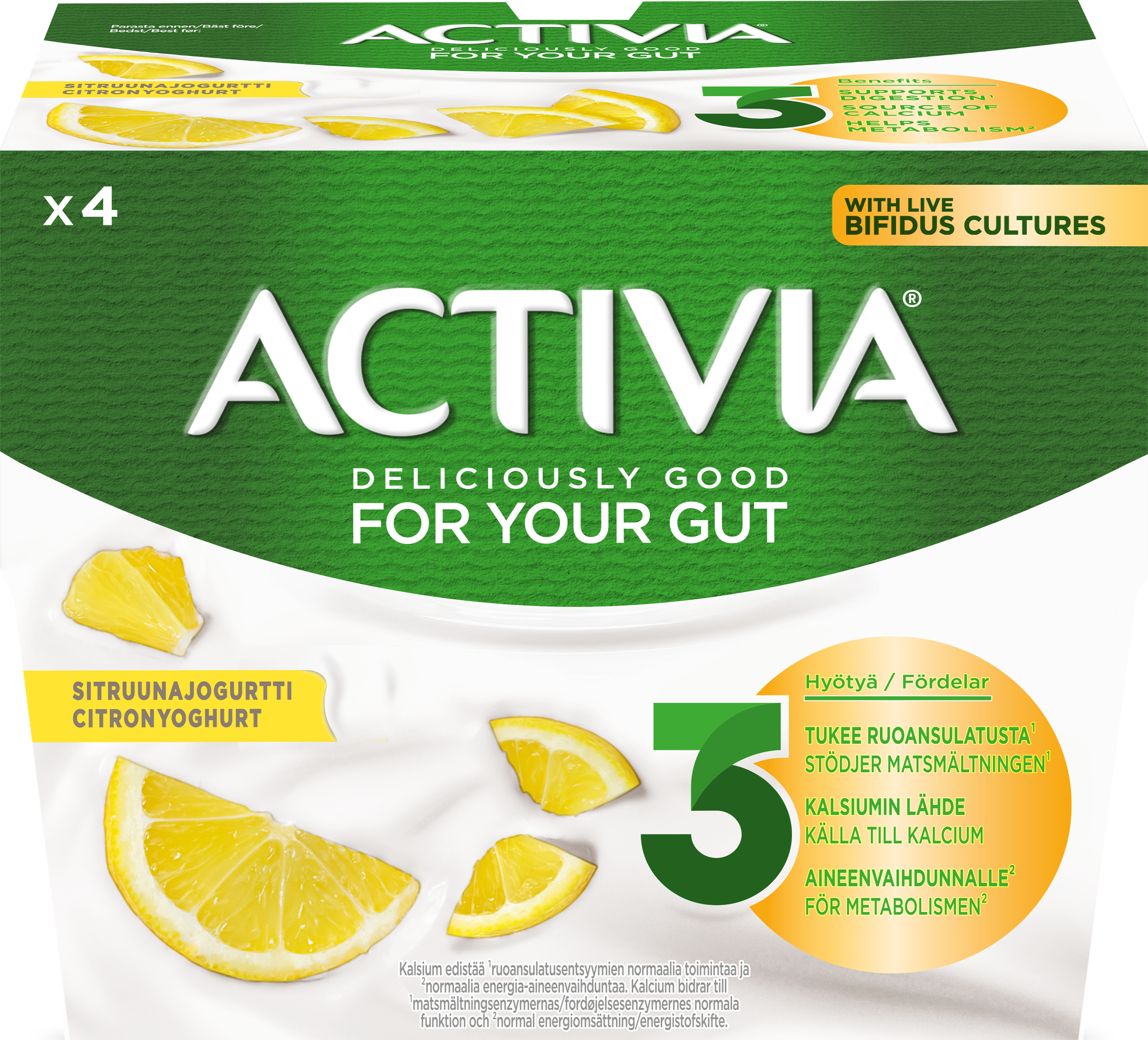 Danone Activia Sitruunajogurtti 4x125g