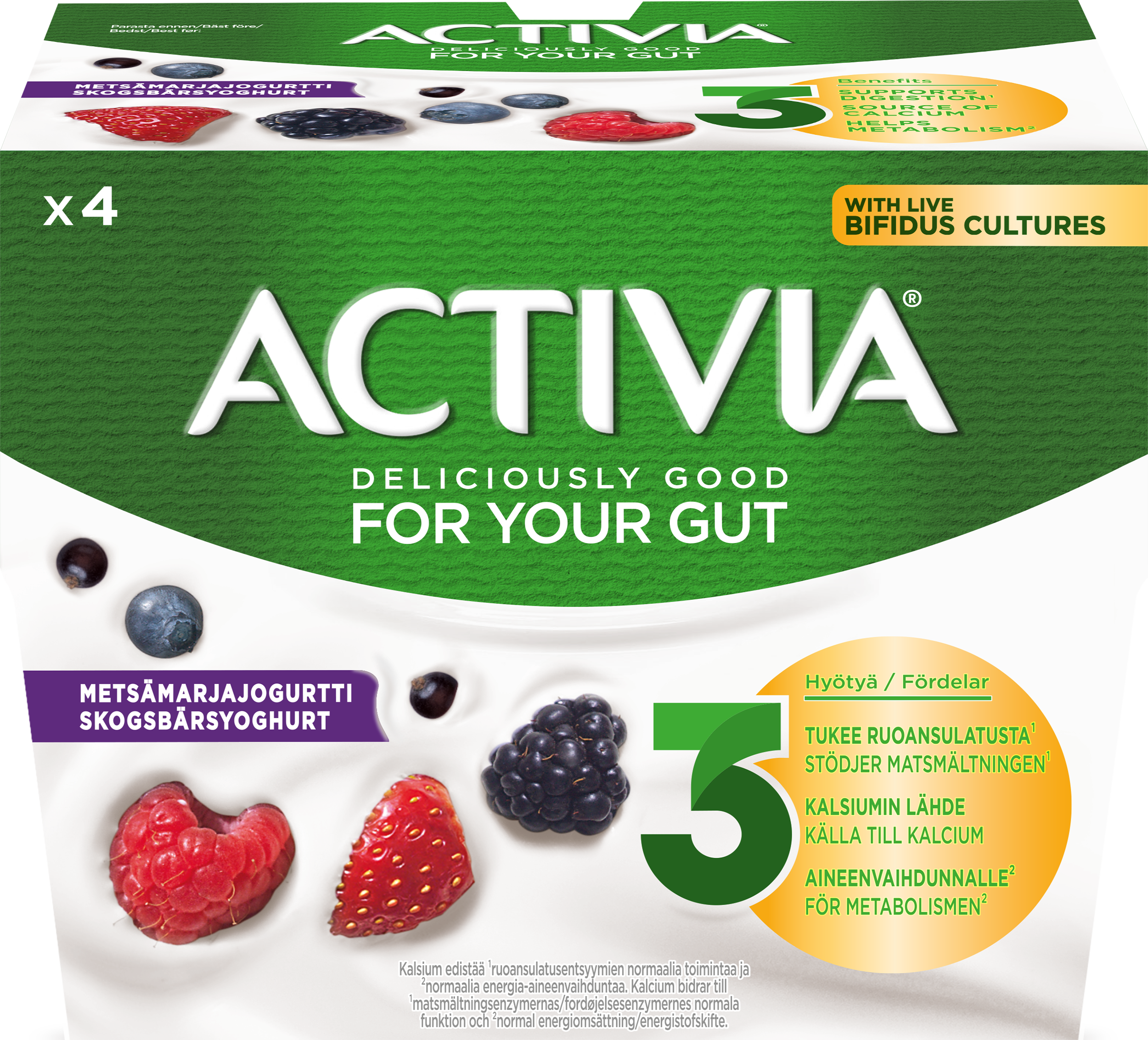 Danone Activia Metsämarjajogurtti 4x125g