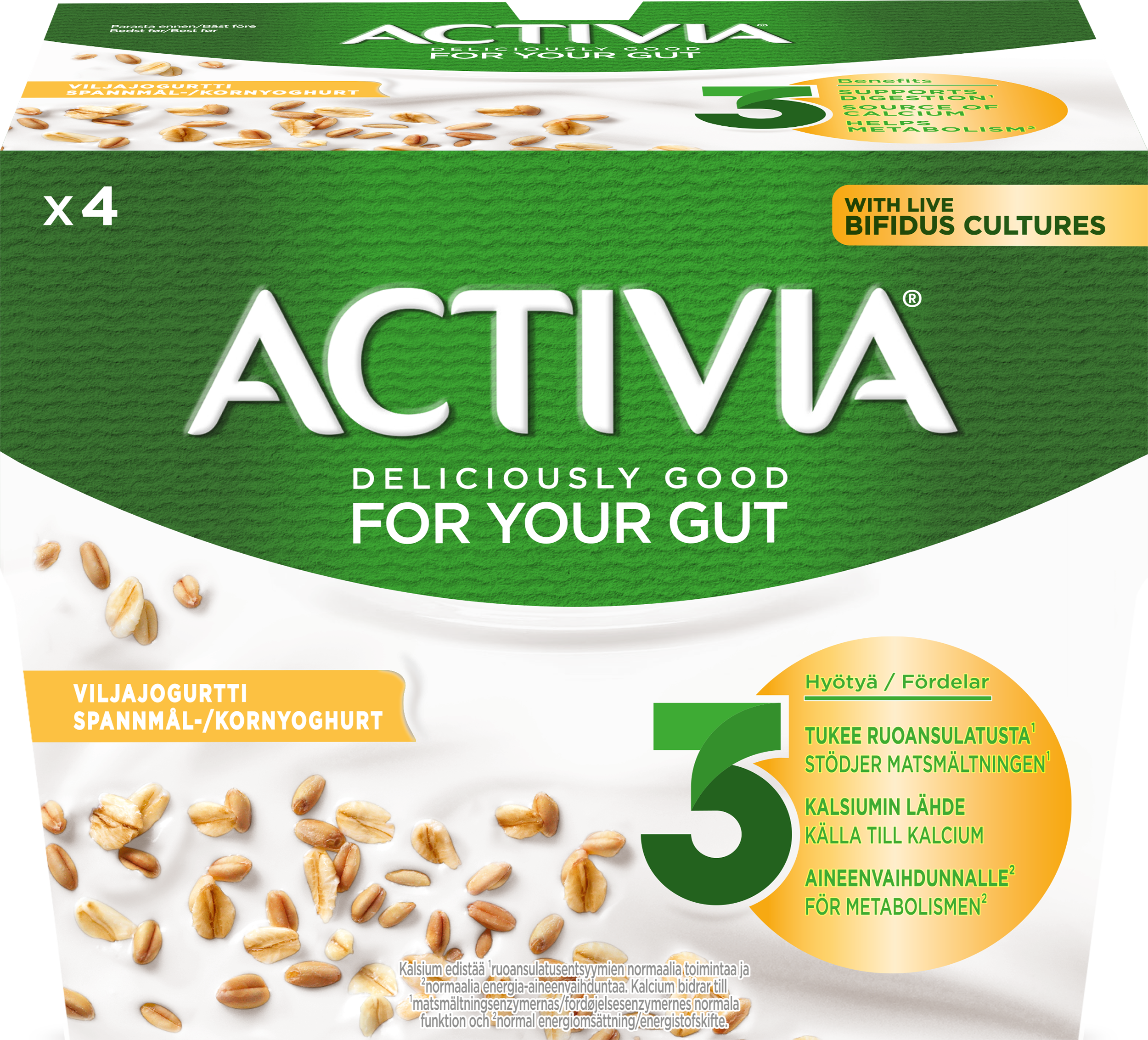 Danone Activia Viljajogurtti 4x125g