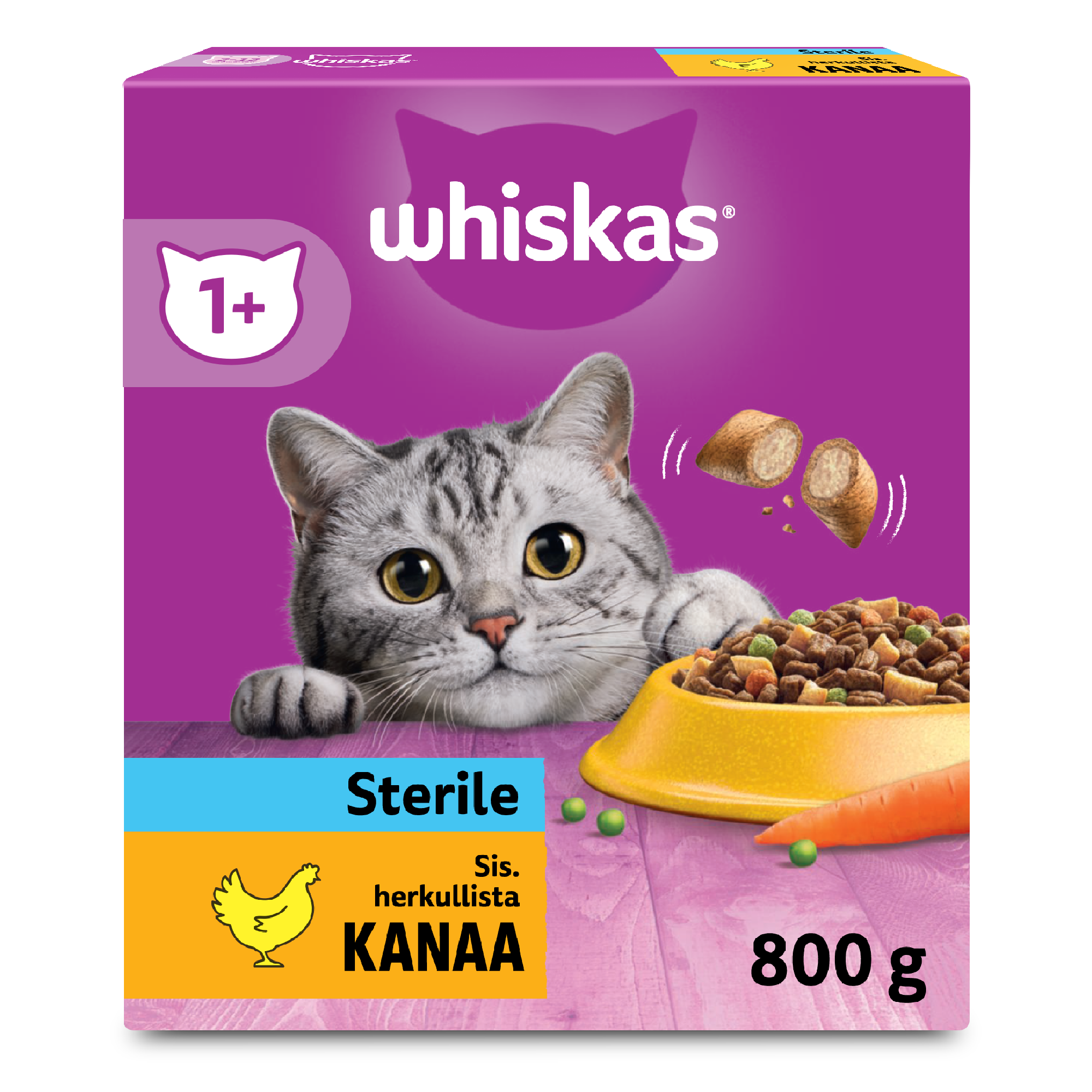 Whiskas 1+ Sterile sis. Kanaa (800 g)