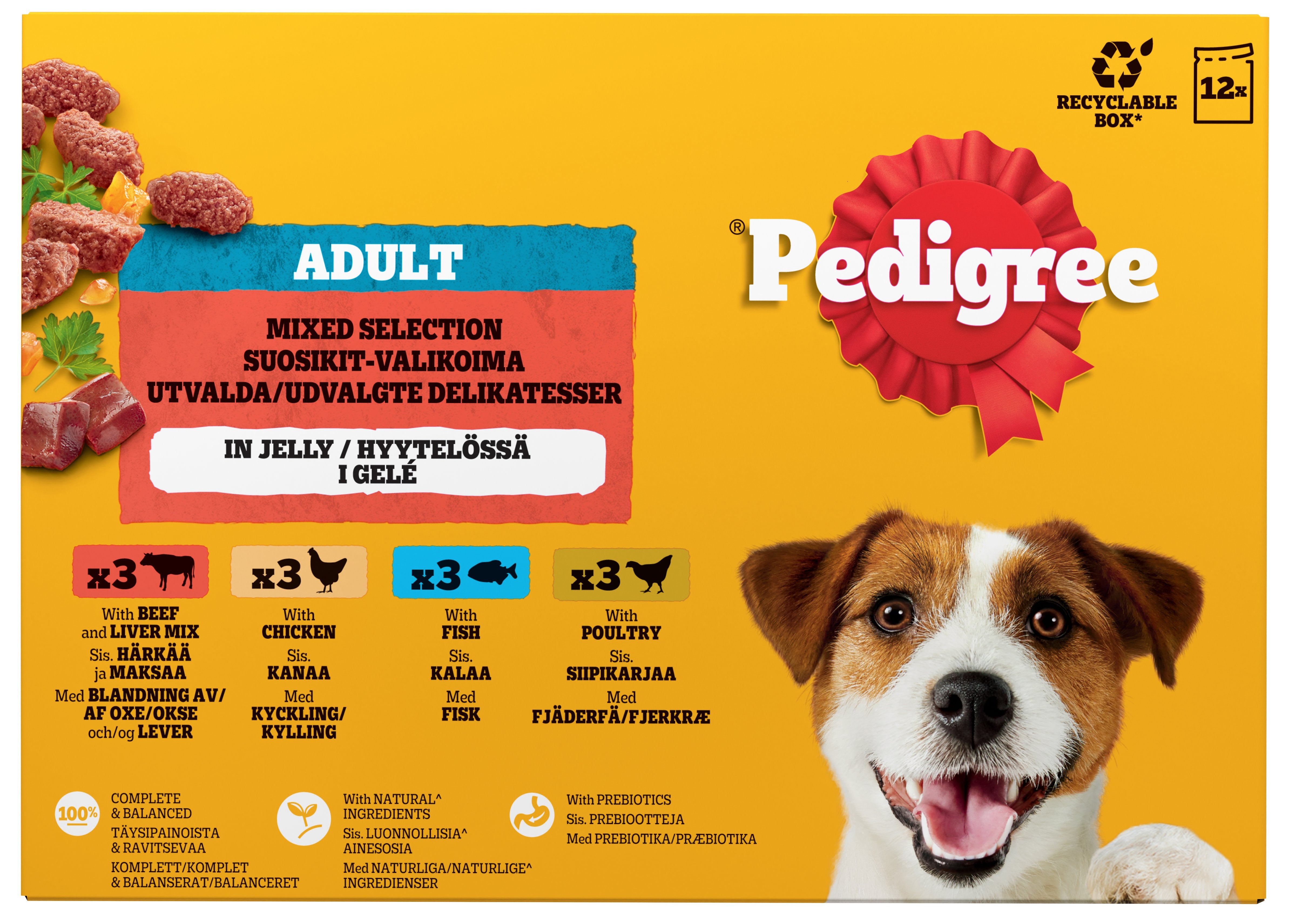 Pedigree Favourites lajitelma paloja hyytelölössä annospussit 12x100g