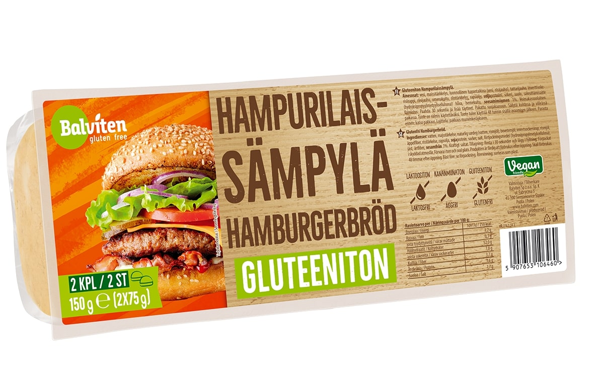 Balviten Gluteeniton hampurilaissämpylä 2 x 75g