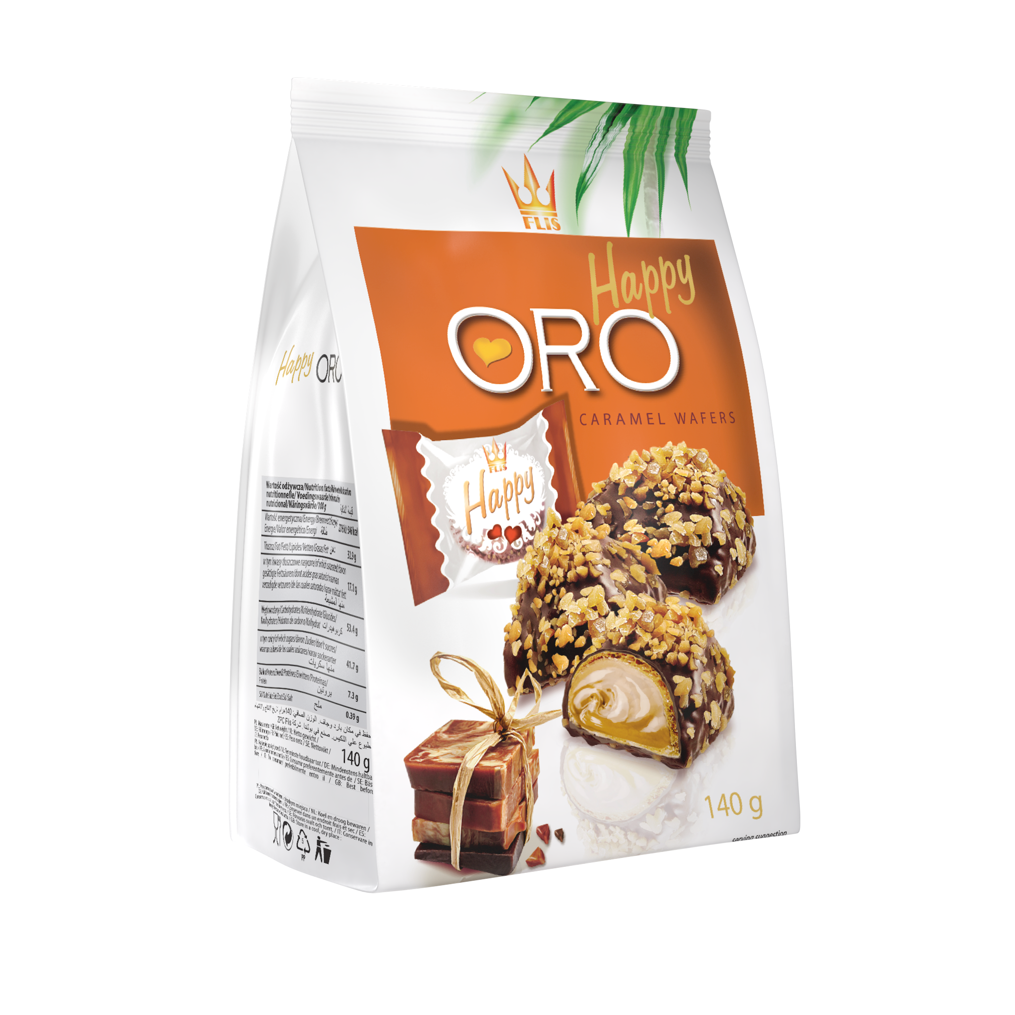 Happy oro caramel wafers 140g