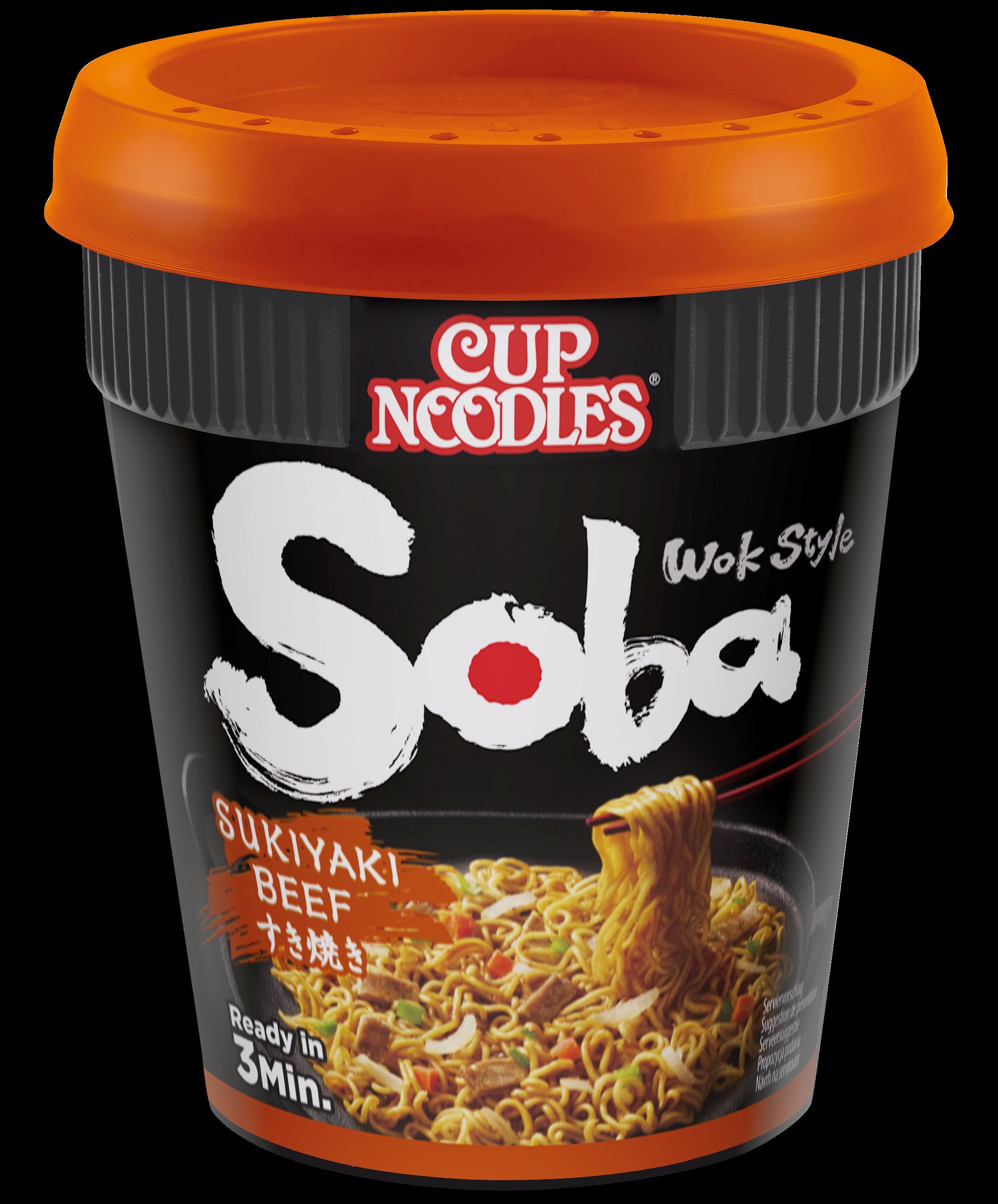 Nissin Soba 89g Cup Nuudeleita yakisobakastikkeessa Sukiyaki beef