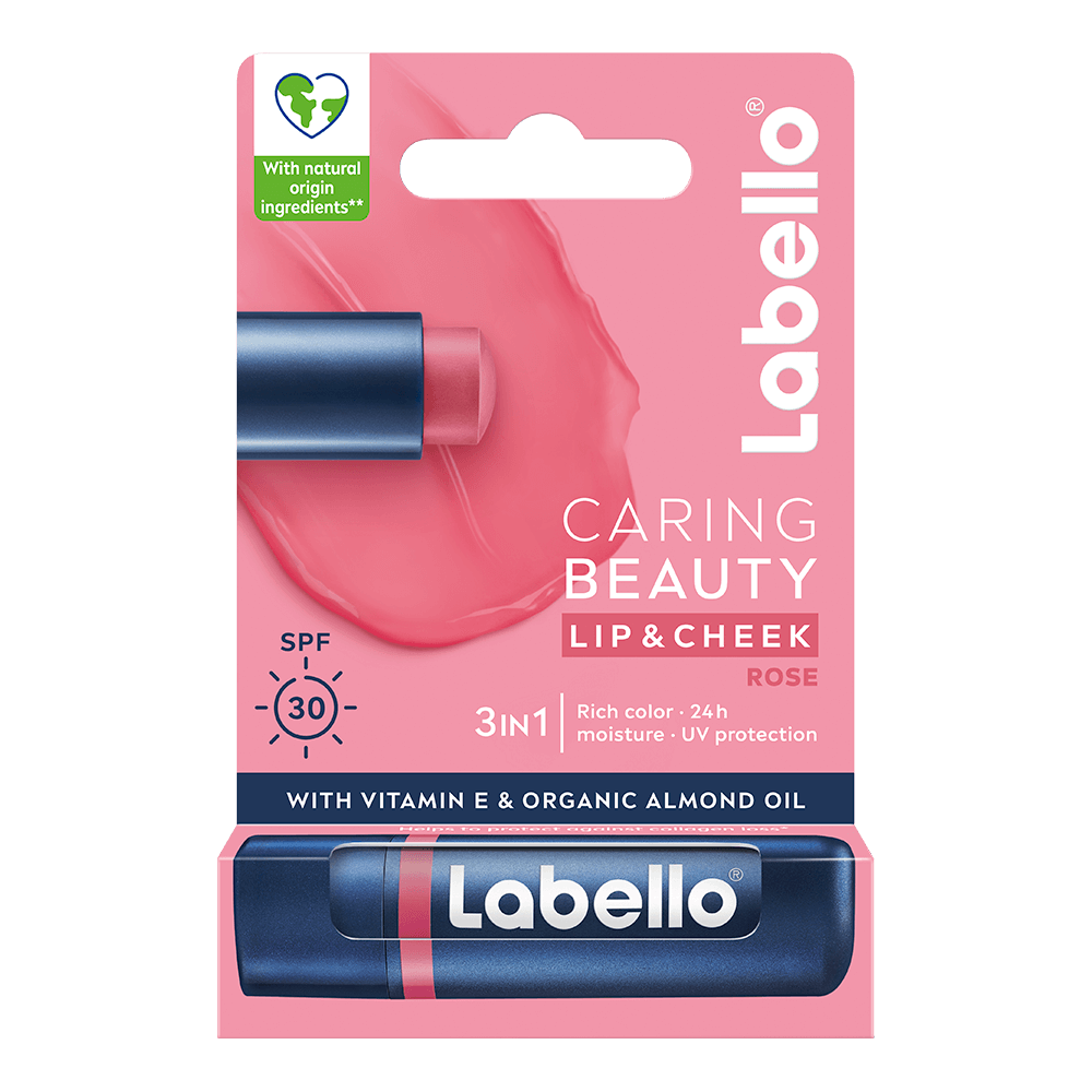Labello 4,8g Caring Beauty Rose - sävyttävä voide huulille ja poskille