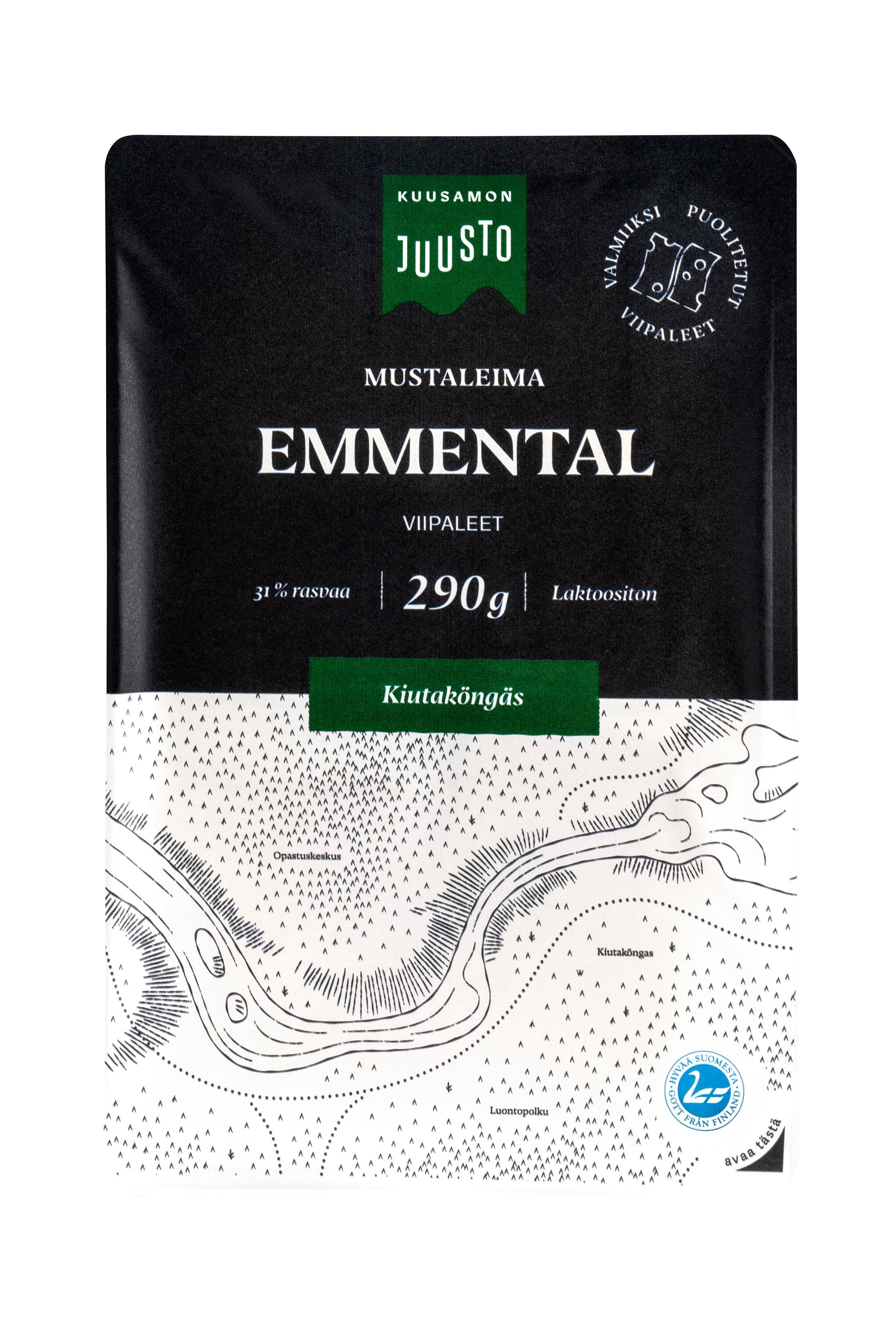 Kuusamon Juusto mustaleima Emmentalviipale 290 g