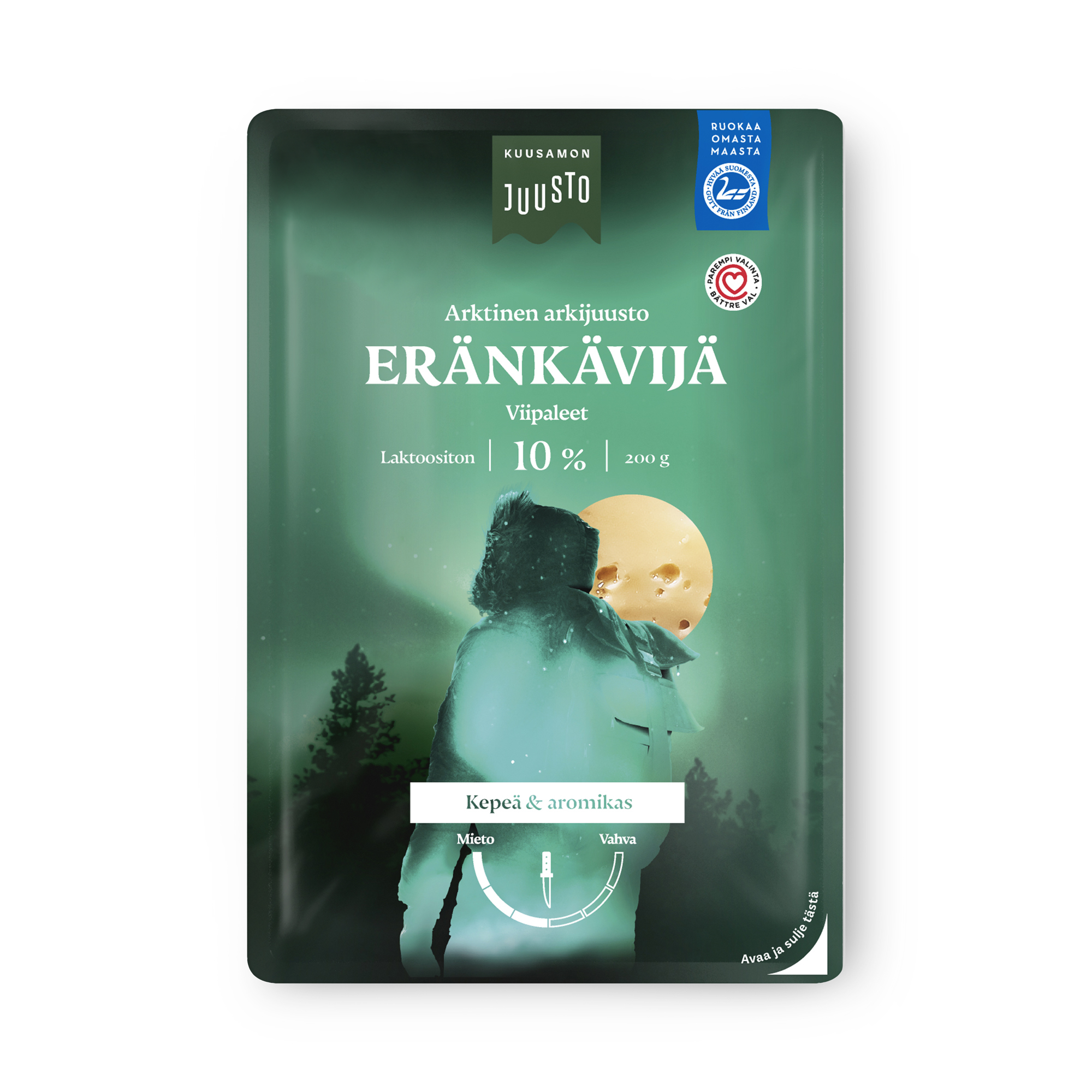 Kuusamon Juusto Eränkävijä 10% juustoviipale 200 g