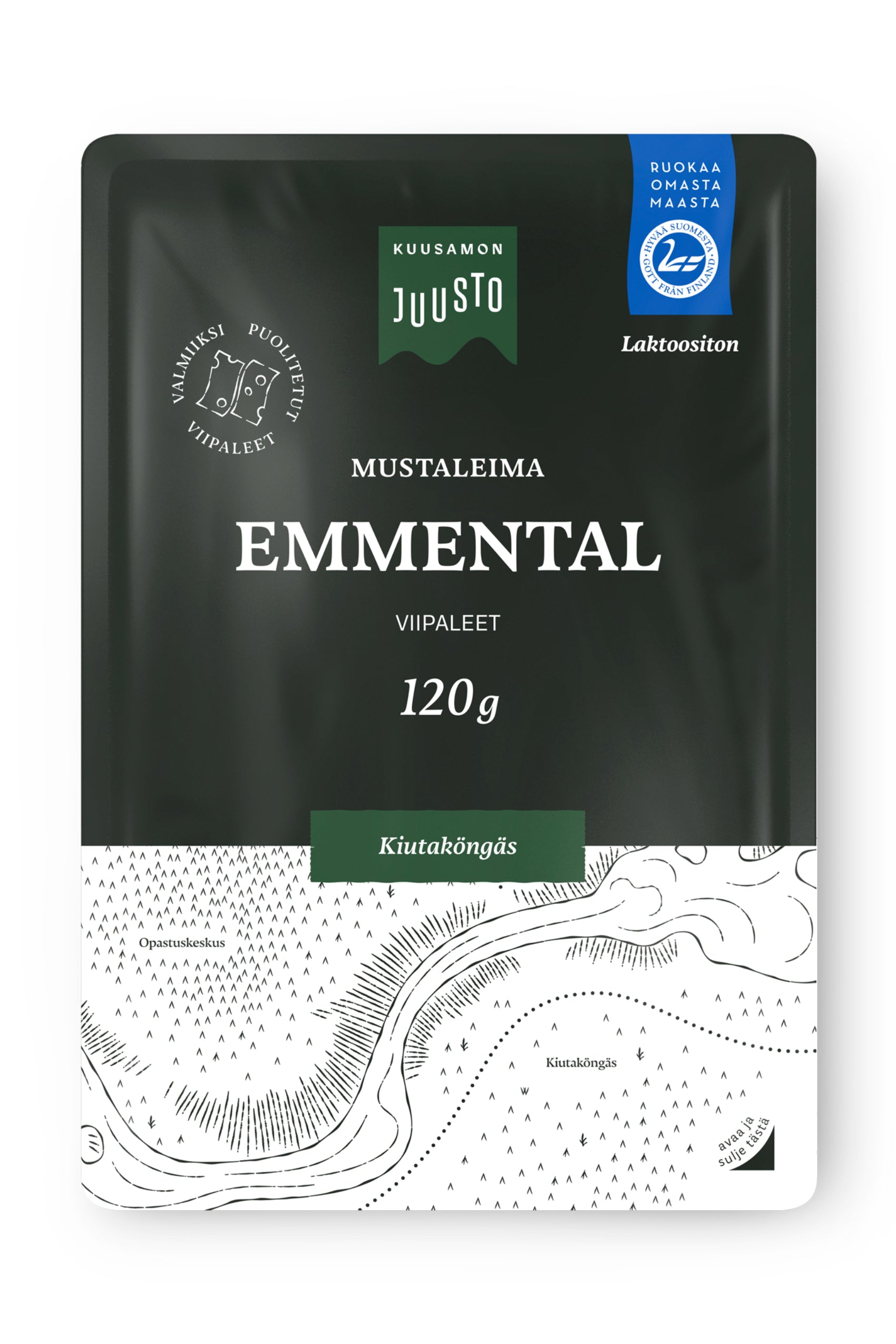 Kuusamon Juusto mustaleima Emmentaljuusto viipale 120 g