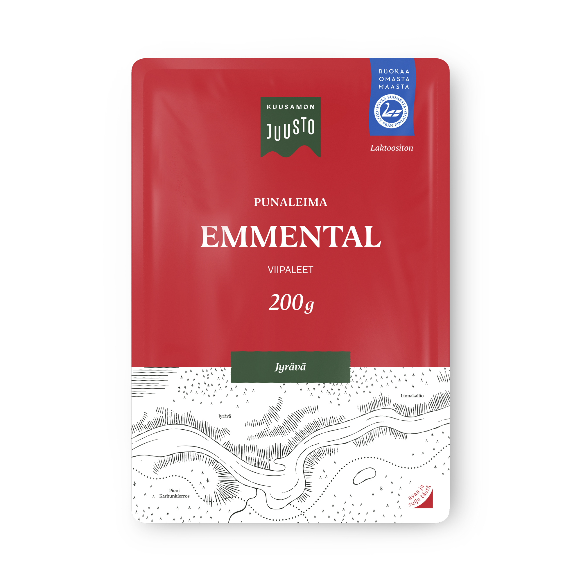 Kuusamon Juusto punaleima Emmental juustoviipale 200 g