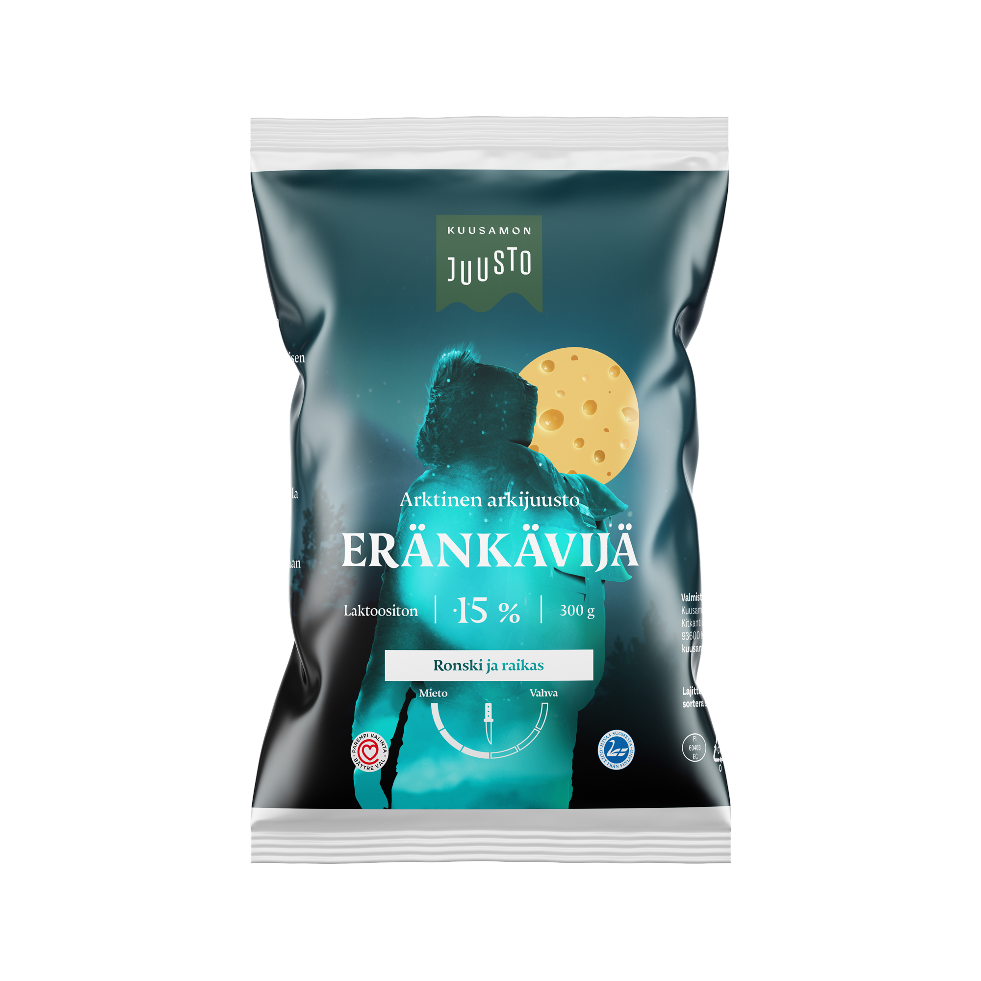 Kuusamon Juusto Eränkävijä 15% juusto 300 g