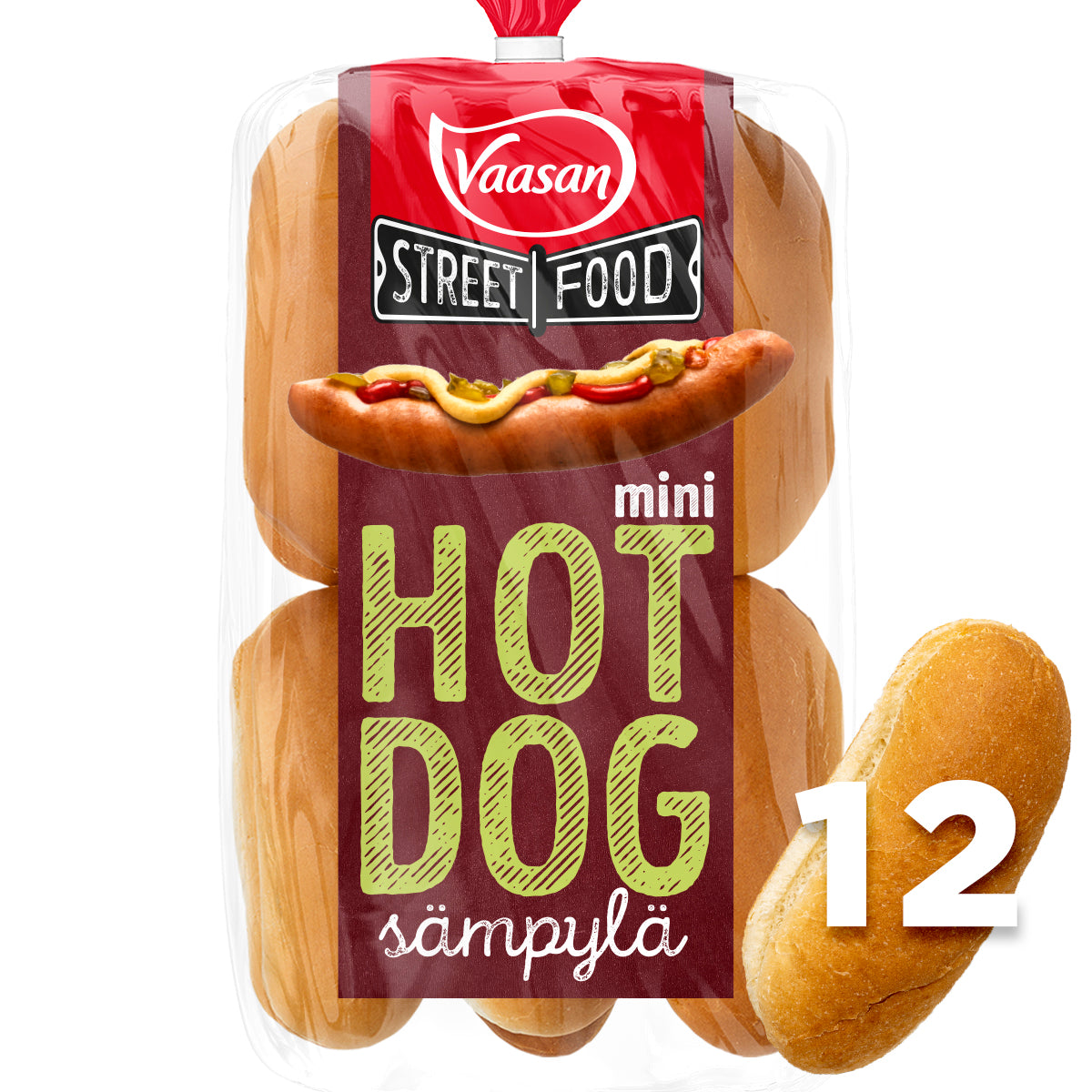 Mini pain à hot-dog classique Vaasan Street Food 324 g 12 kpl
