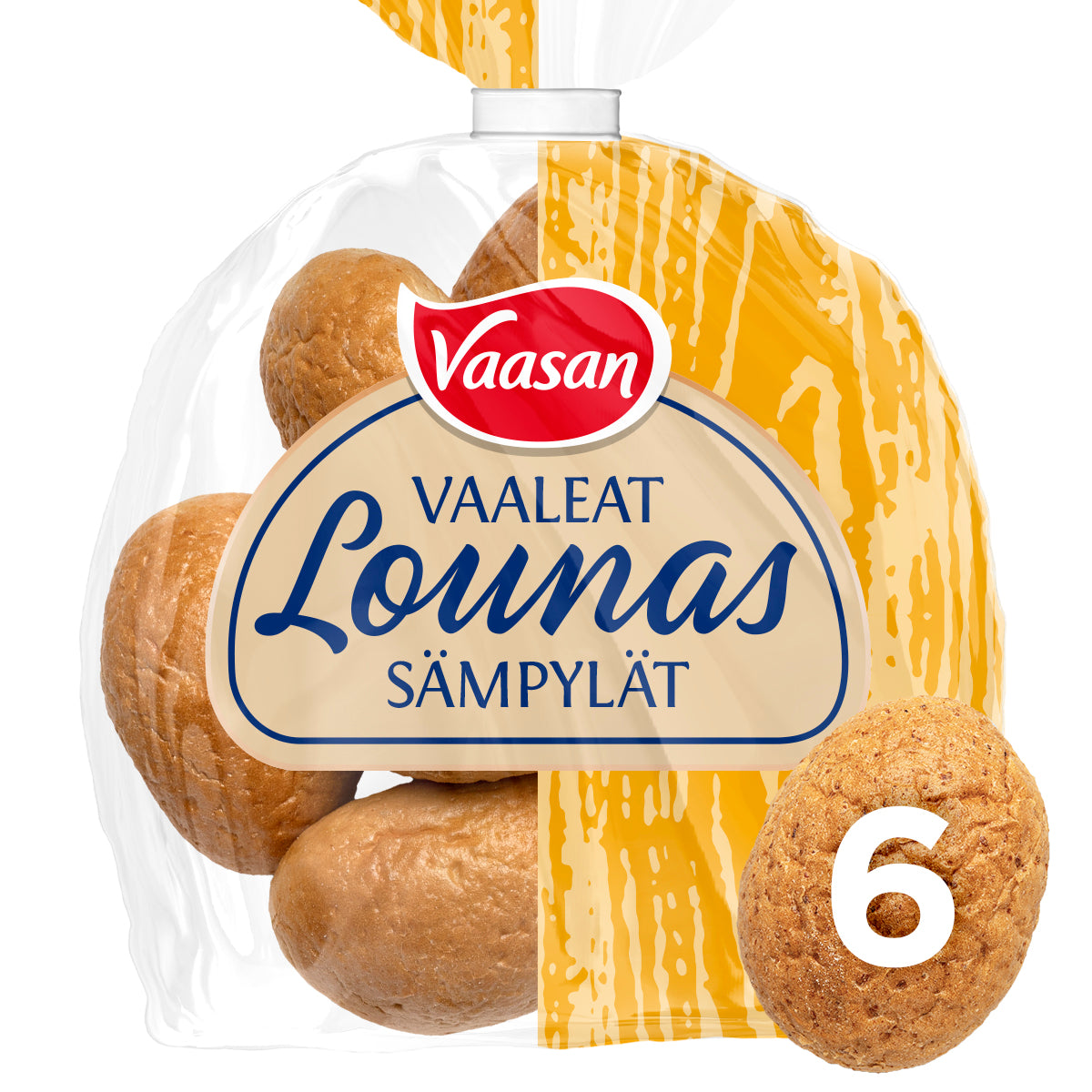 Vaasan Vaaleat Lounassämpylät vehnäsämpylä 300 g 6 kpl