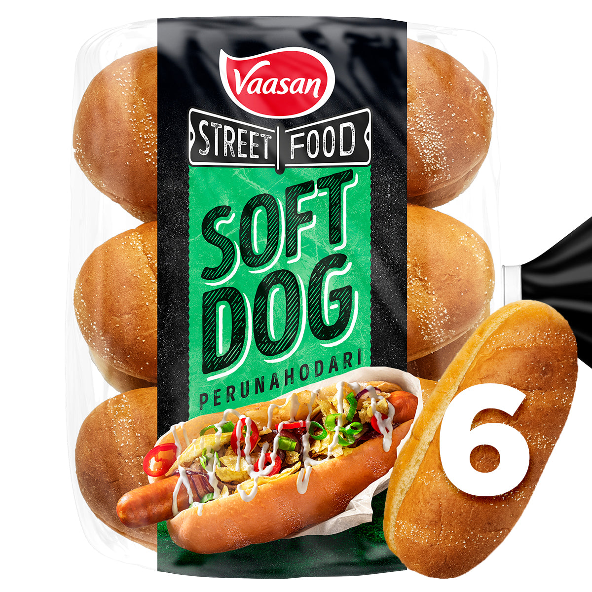Vaasan Street Food SOFT DOG perunahodari 300g 6 kpl Gourmet hot dog sämpylä