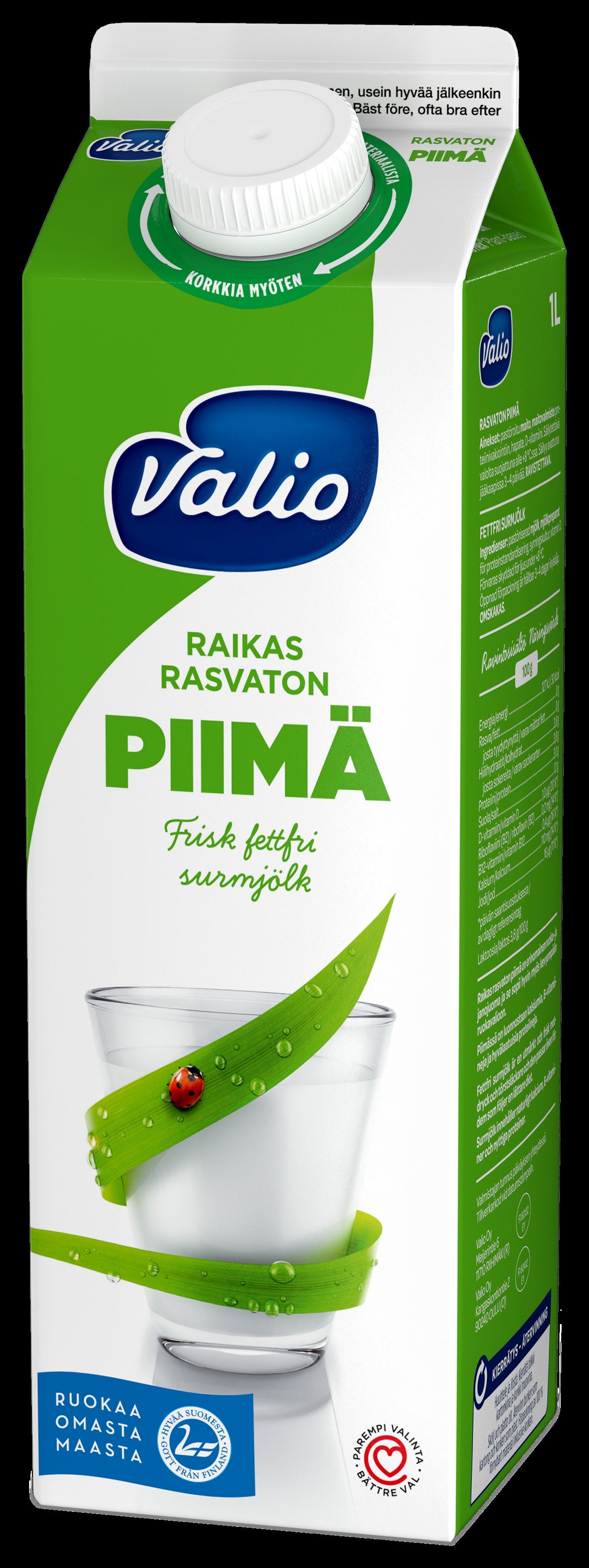 Valio rasvaton piimä 1 l