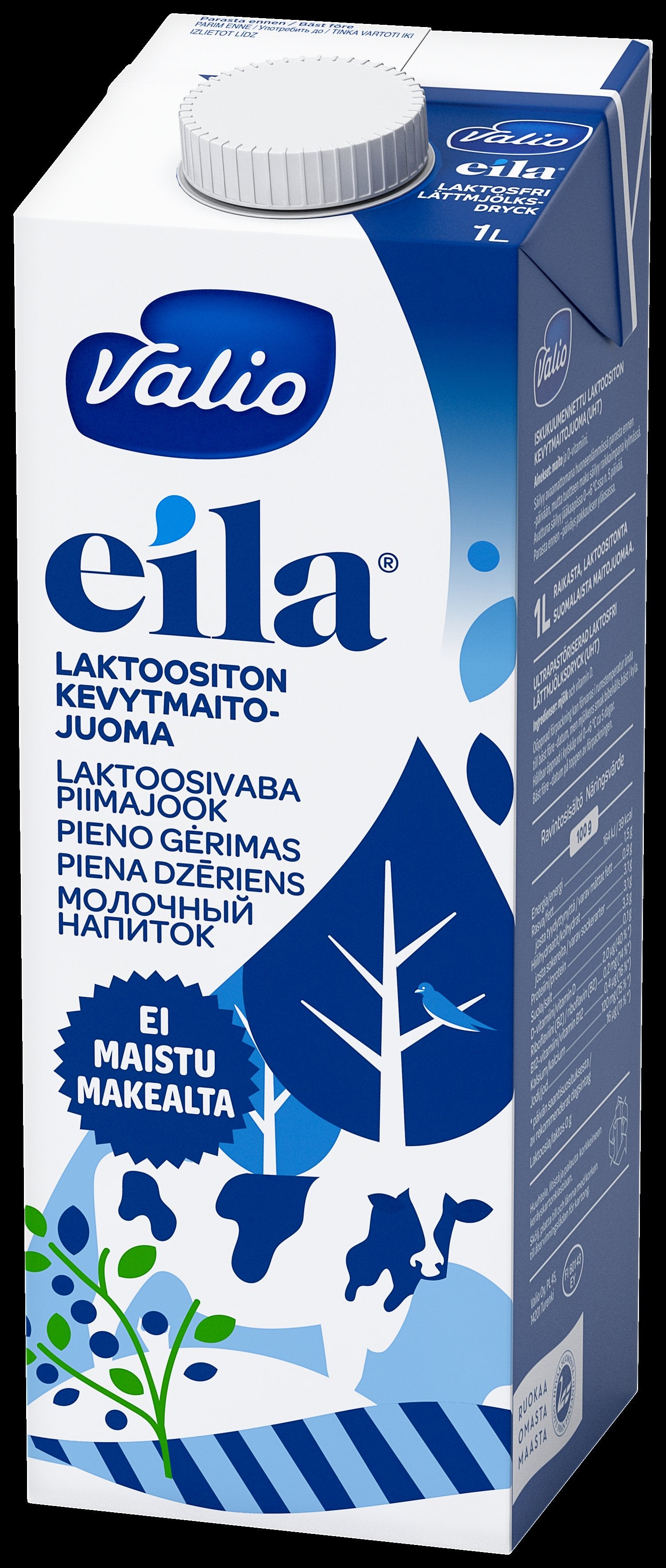 Valio Eila® kevytmaitojuoma 1 l lactoositon UHT